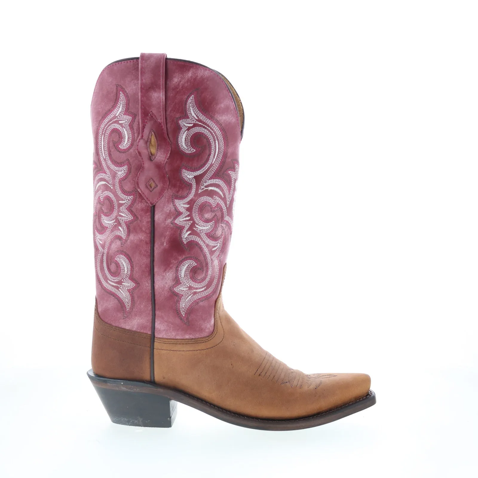 Jama Old West LF1557 Womens Brown Leather Slip On Cowboy Western Boots Rain Friendly