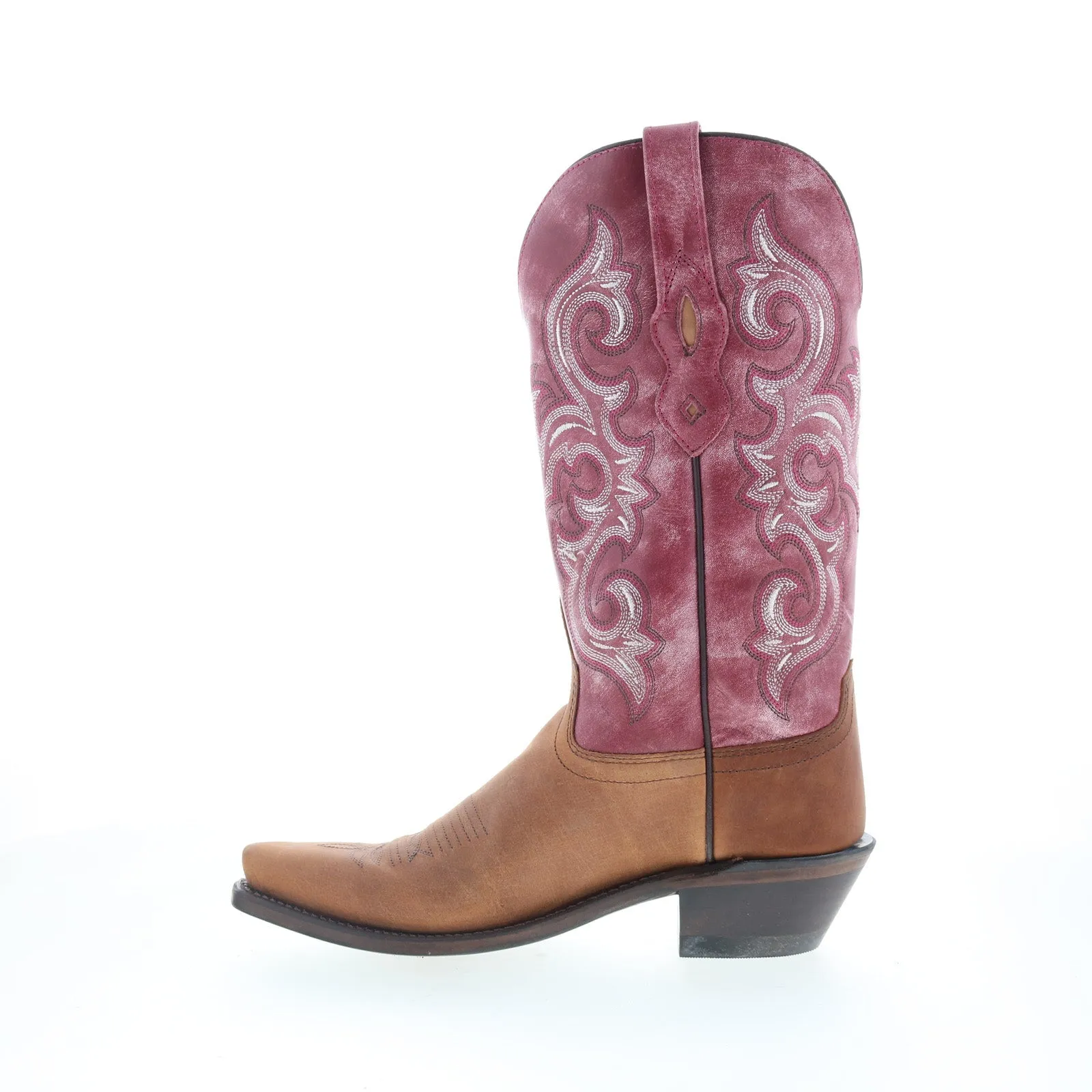 Weekend Trip Comfortable ankle support Jama Old West LF1557 Womens Brown Leather Slip On Cowboy Western Boots