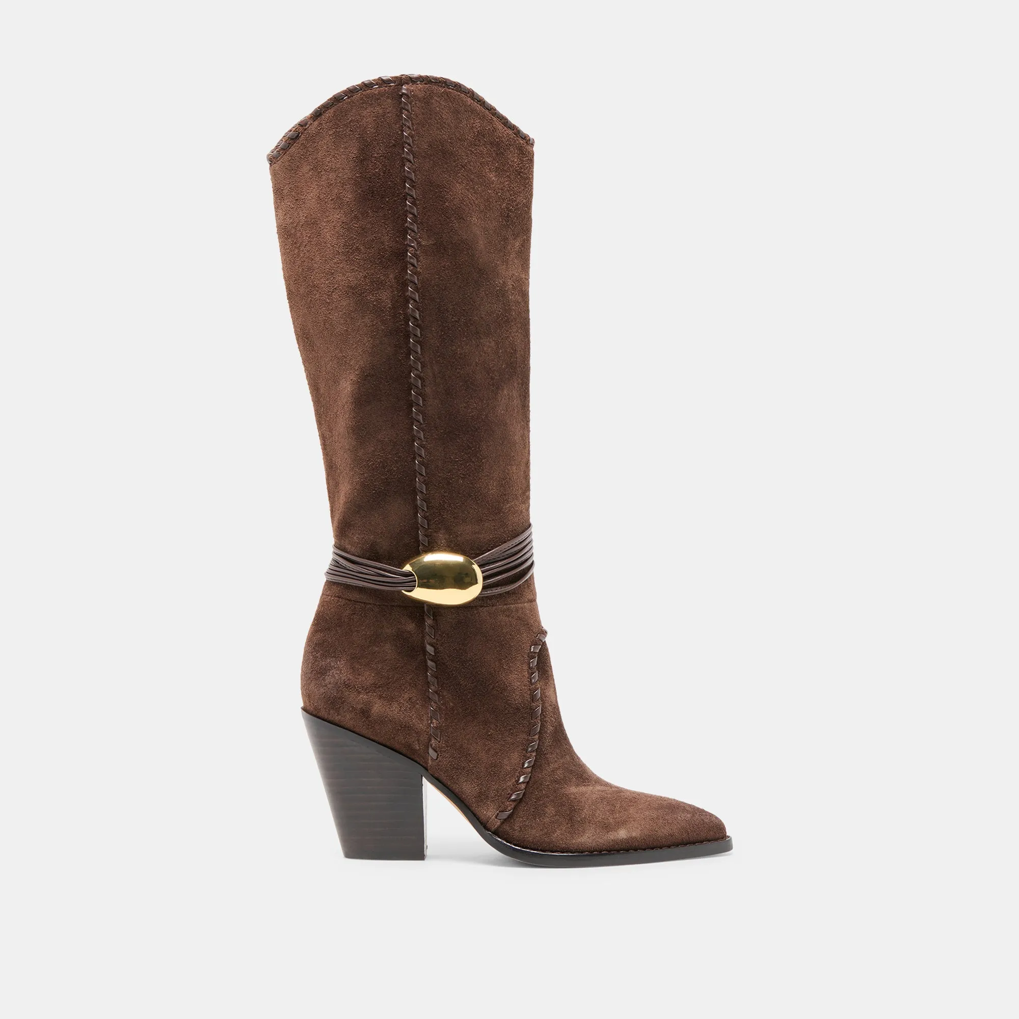 Thick sole Lace Up Style JODY BOOTS DK BROWN SUEDE