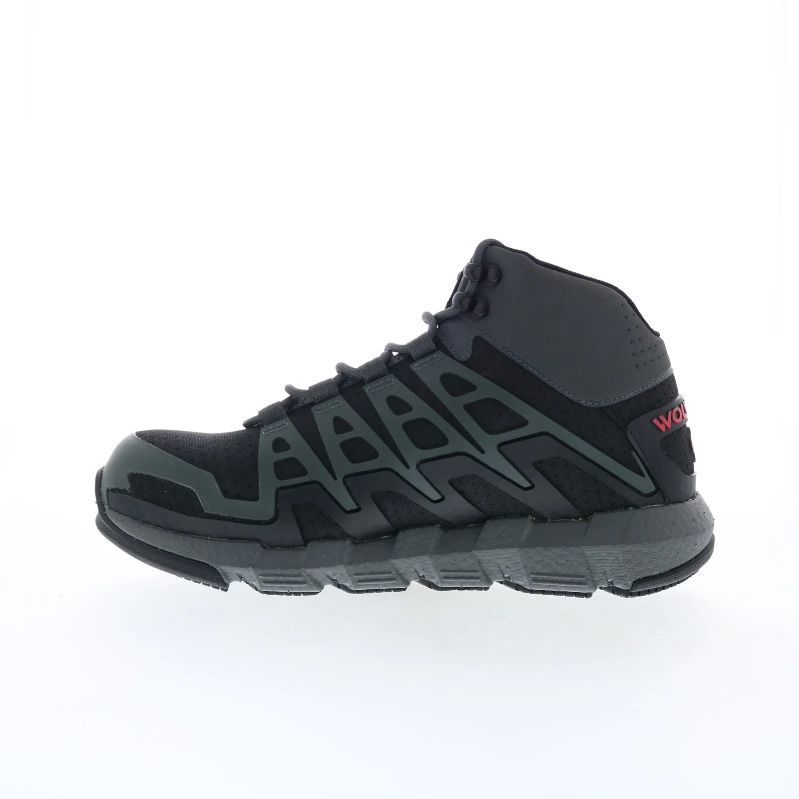 Protective Design Workwear Style Wolverine Rev DuraShocks CarbonMax Toe W211018 Mens Gray Work Boots