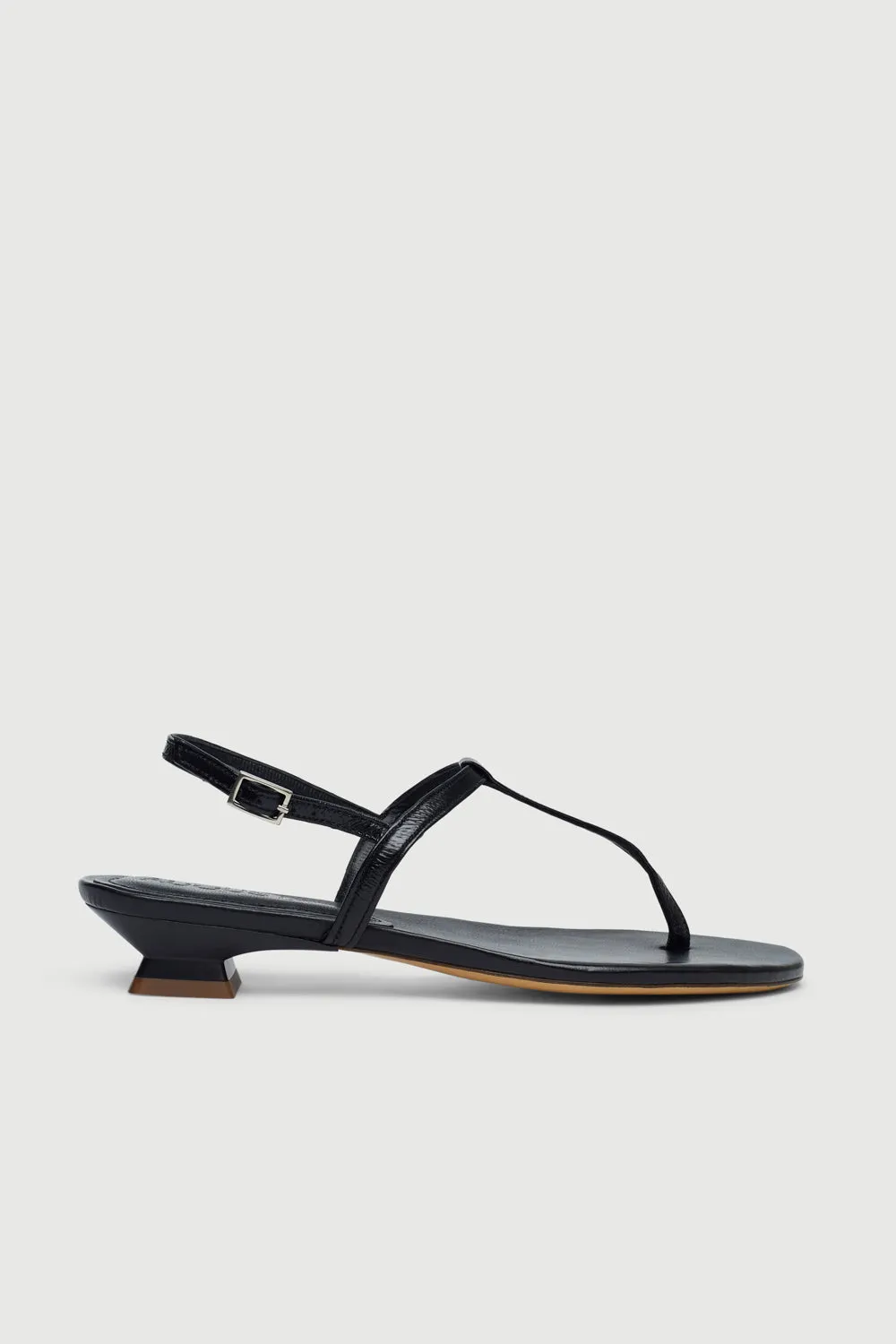 Leisure Design Daphne Sandal in Black Patent Leather