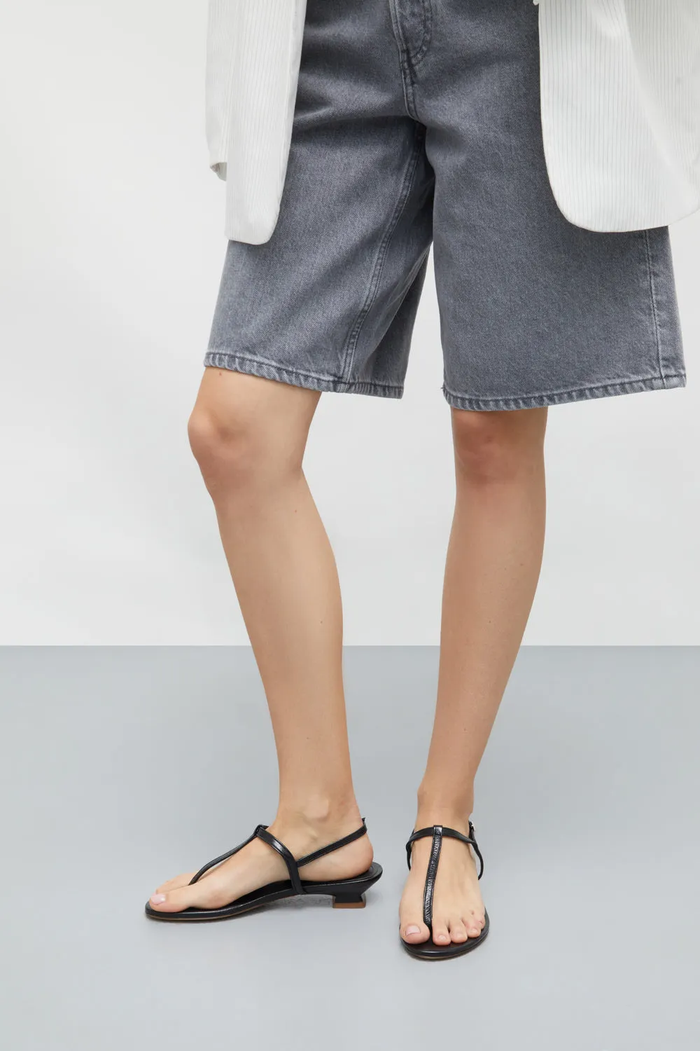 Daphne Sandal in Black Patent Leather Water-resistant