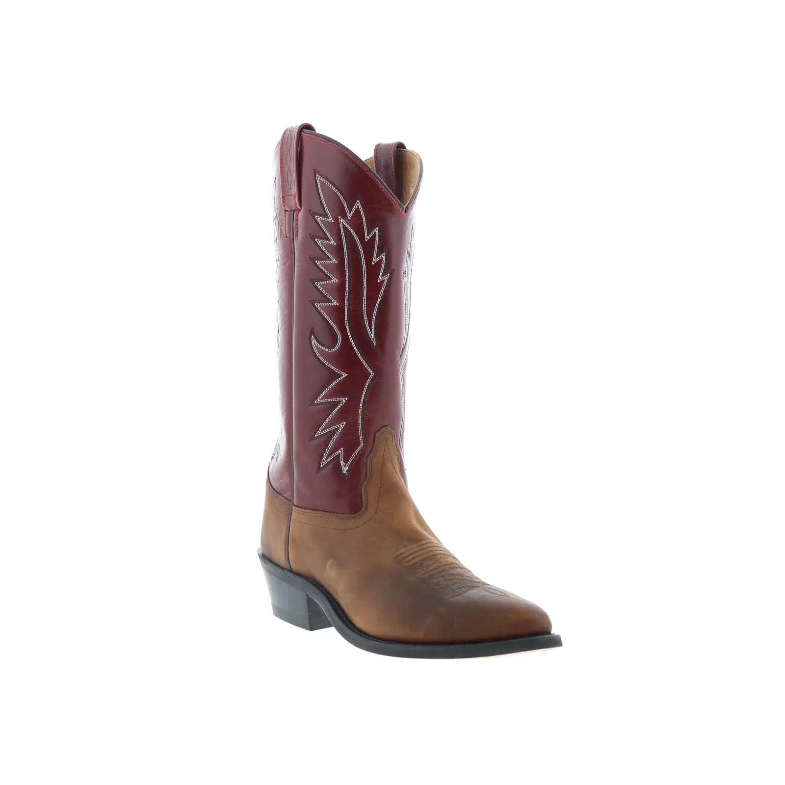 Classic Touch Jama Old West OW2016 Mens Brown Wide Leather Cowboy Western Boots