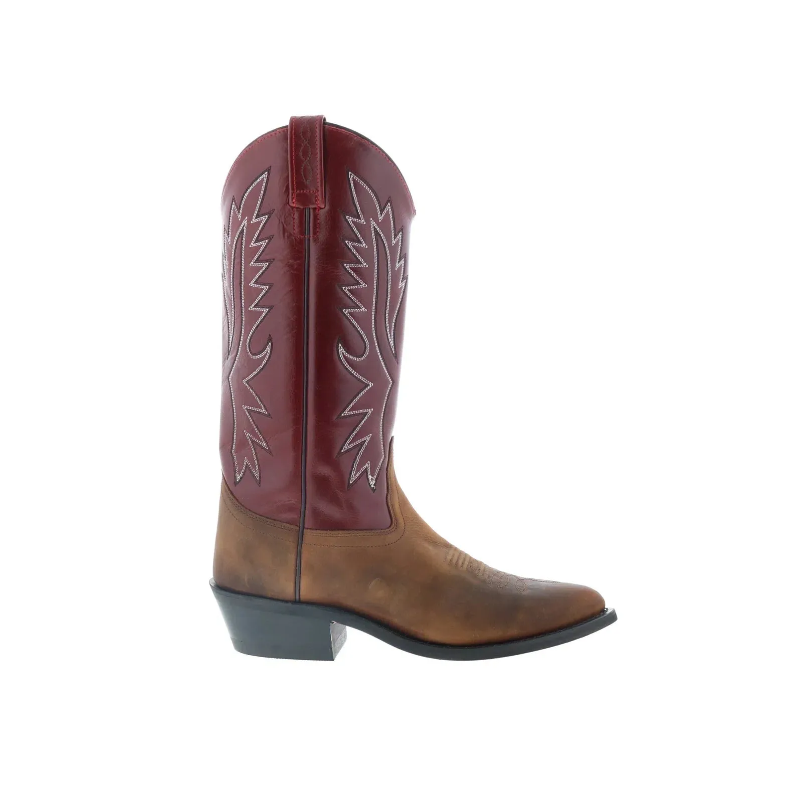 Jama Old West OW2016 Mens Brown Wide Leather Cowboy Western Boots Non-Slip Sole