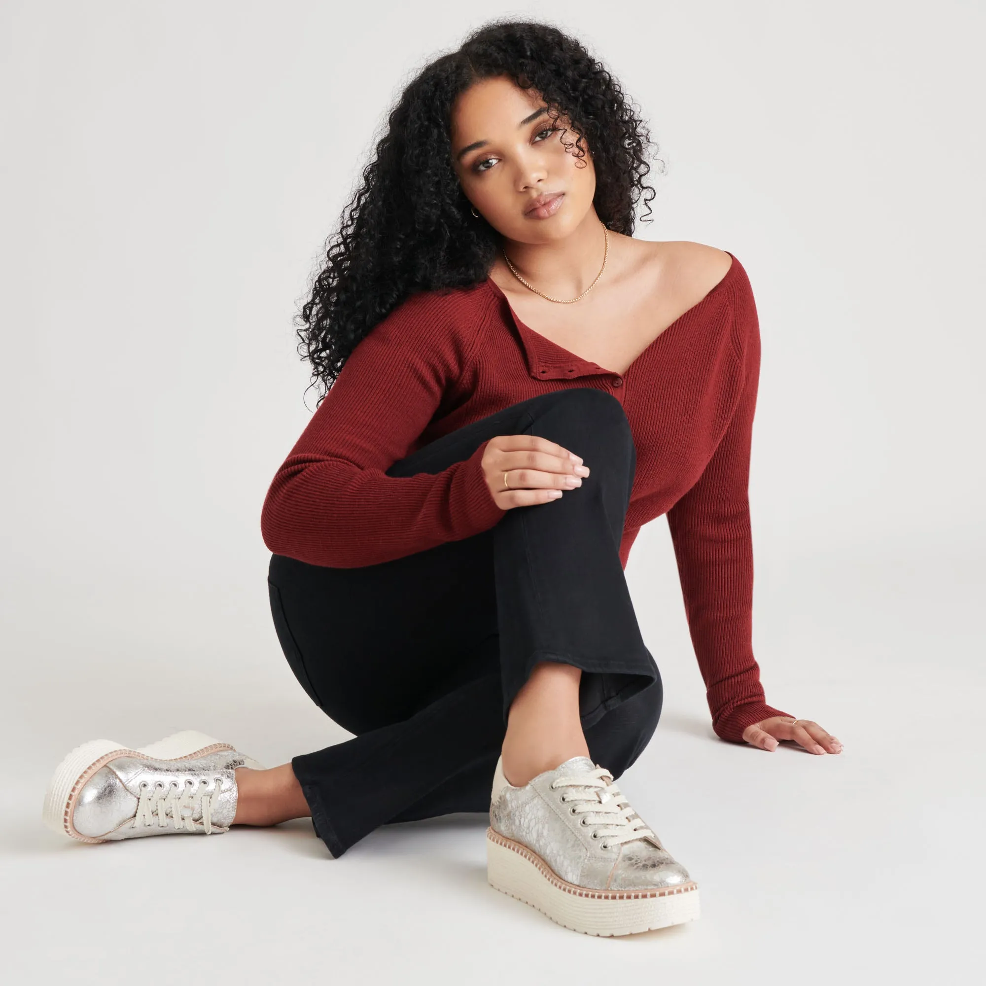 Structured ease TWAIN SNEAKERS SILVER CRACKLED LEATHER