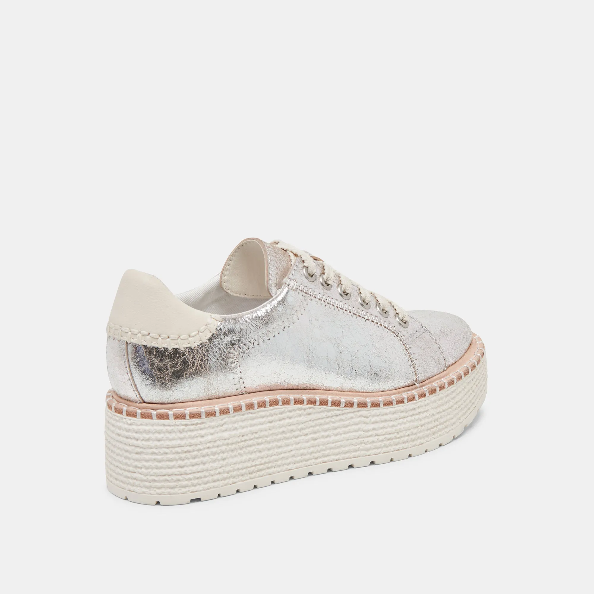 TWAIN SNEAKERS SILVER CRACKLED LEATHER Energy Flow Active Cushion