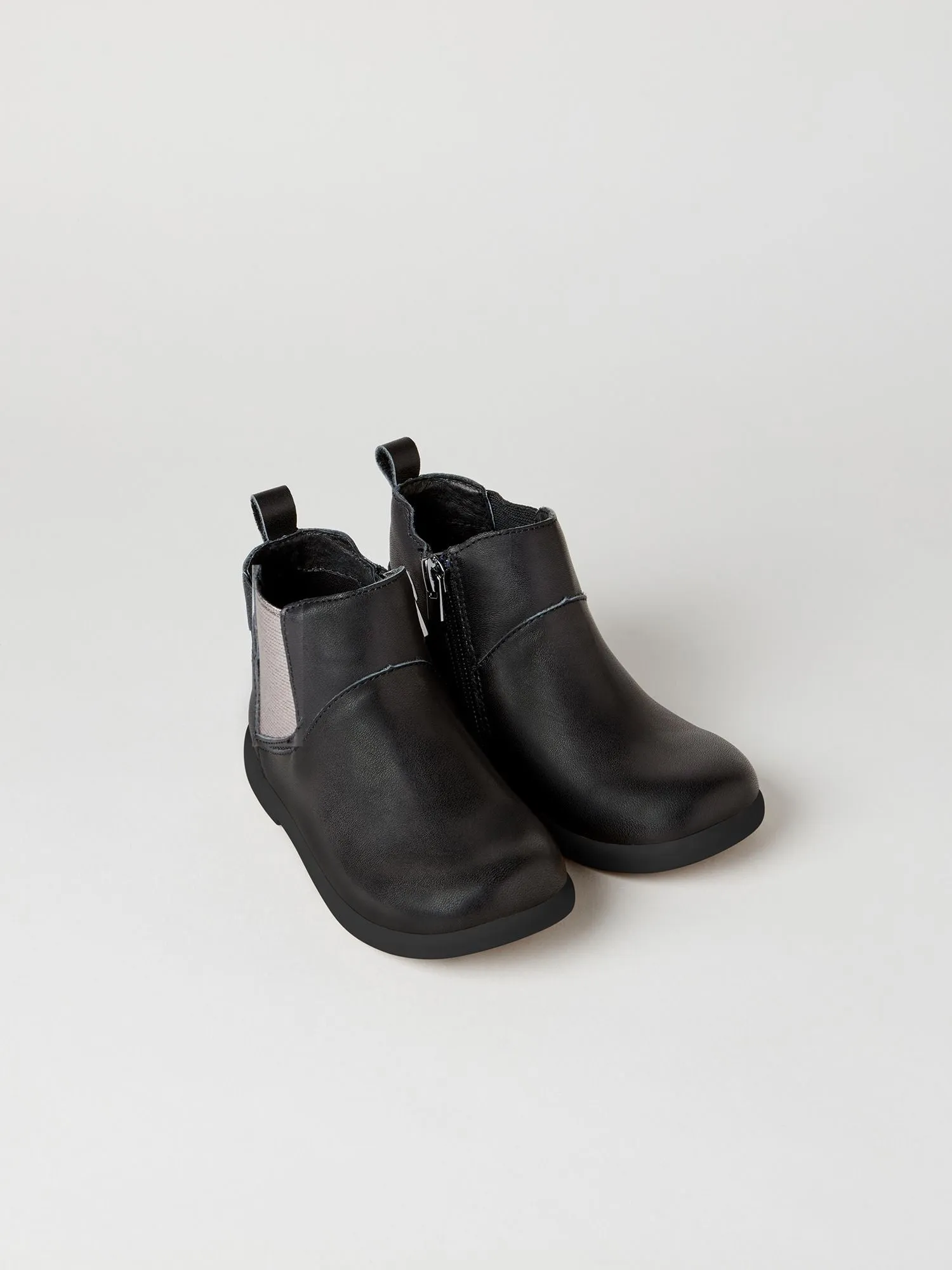 Rockit Infant Kids' Boot Black/Pewter with Black Sole Quality Design Oil-Resistant