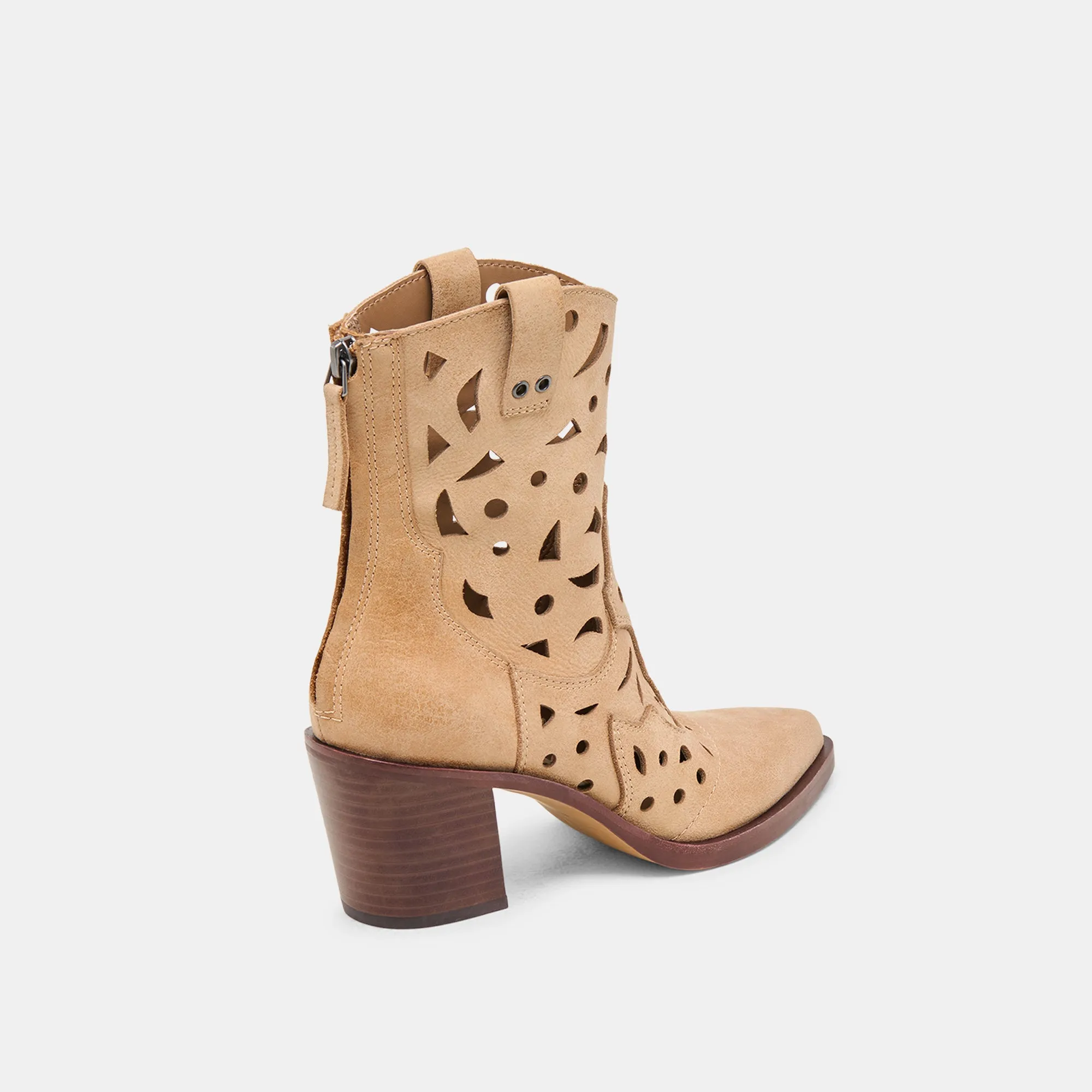 Library Visit ZENOBI BOOTIES CAMEL DISTRESSED LEATHER