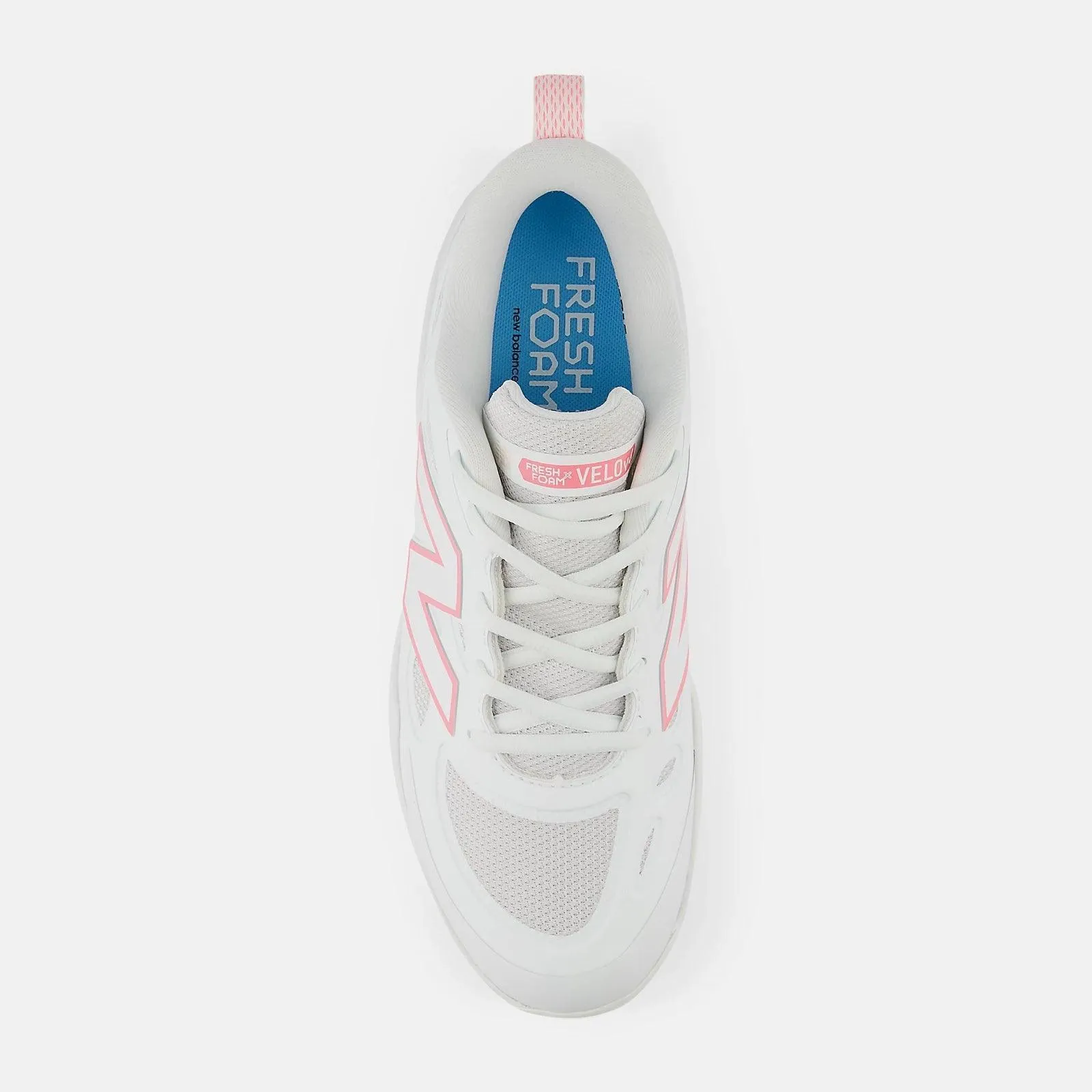 New Balance Women's Fresh Foam X Velo v4 Molded Softball Cleats - White with Ultra Pink SPVELOM4 Comfort System