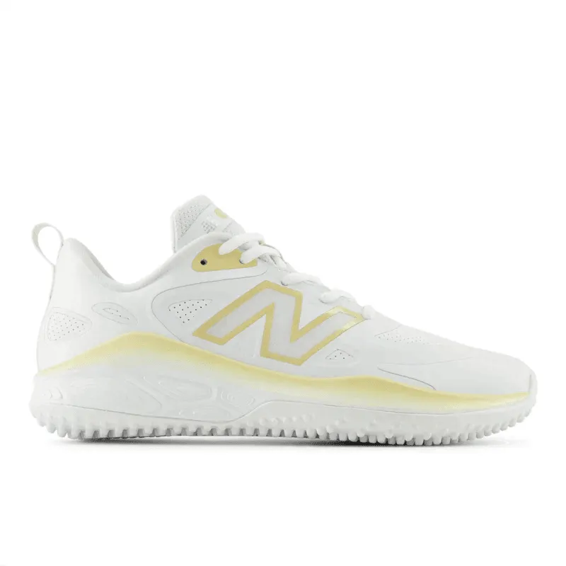 Structured ease New Balance Women's Fresh Foam x Velo v4 Turf-Trainer Softball Shoes - White/Gold STVELOC4