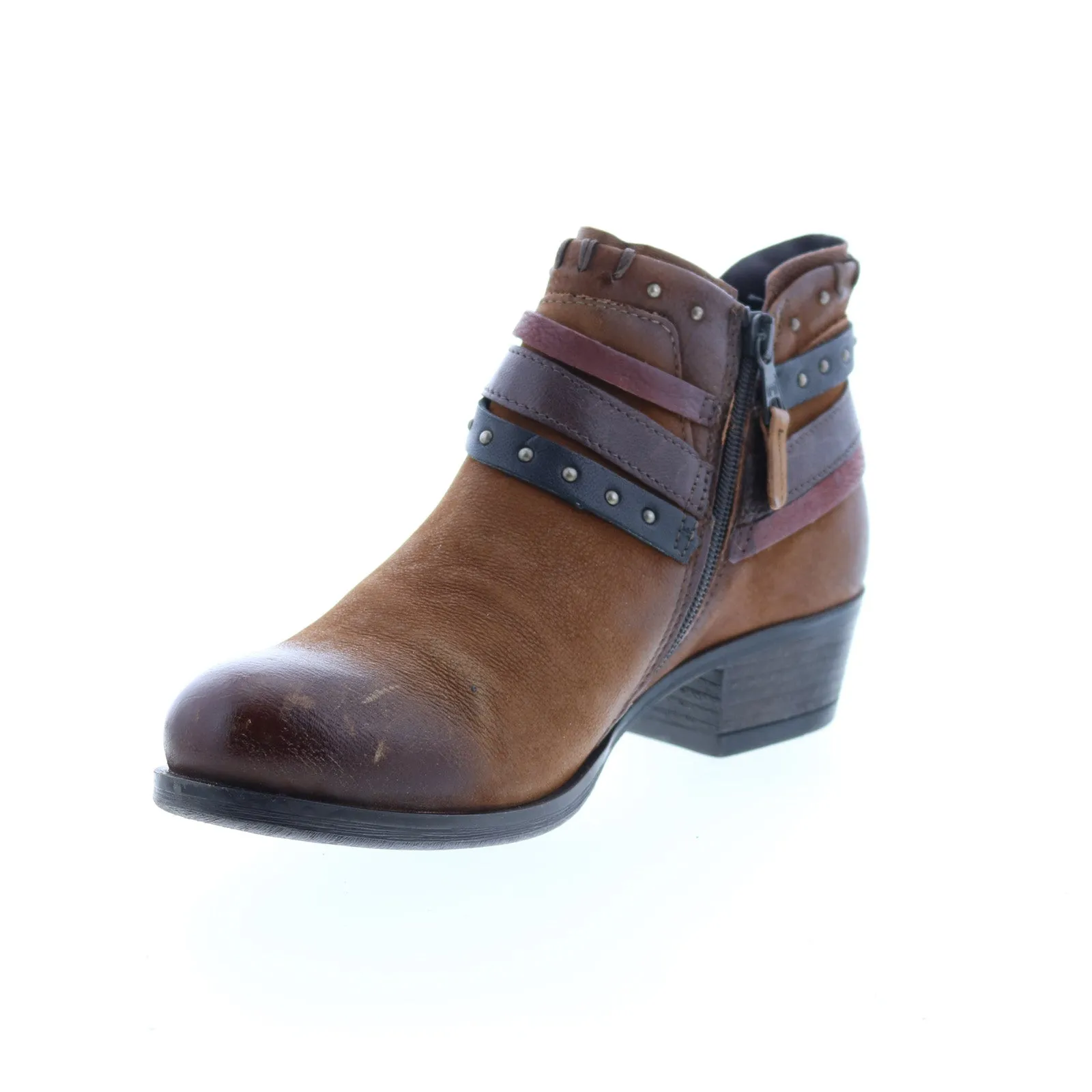 Miz Mooz Booker 111265 Womens Brown Leather Zipper Ankle & Booties Boots Work Function Timeless Design