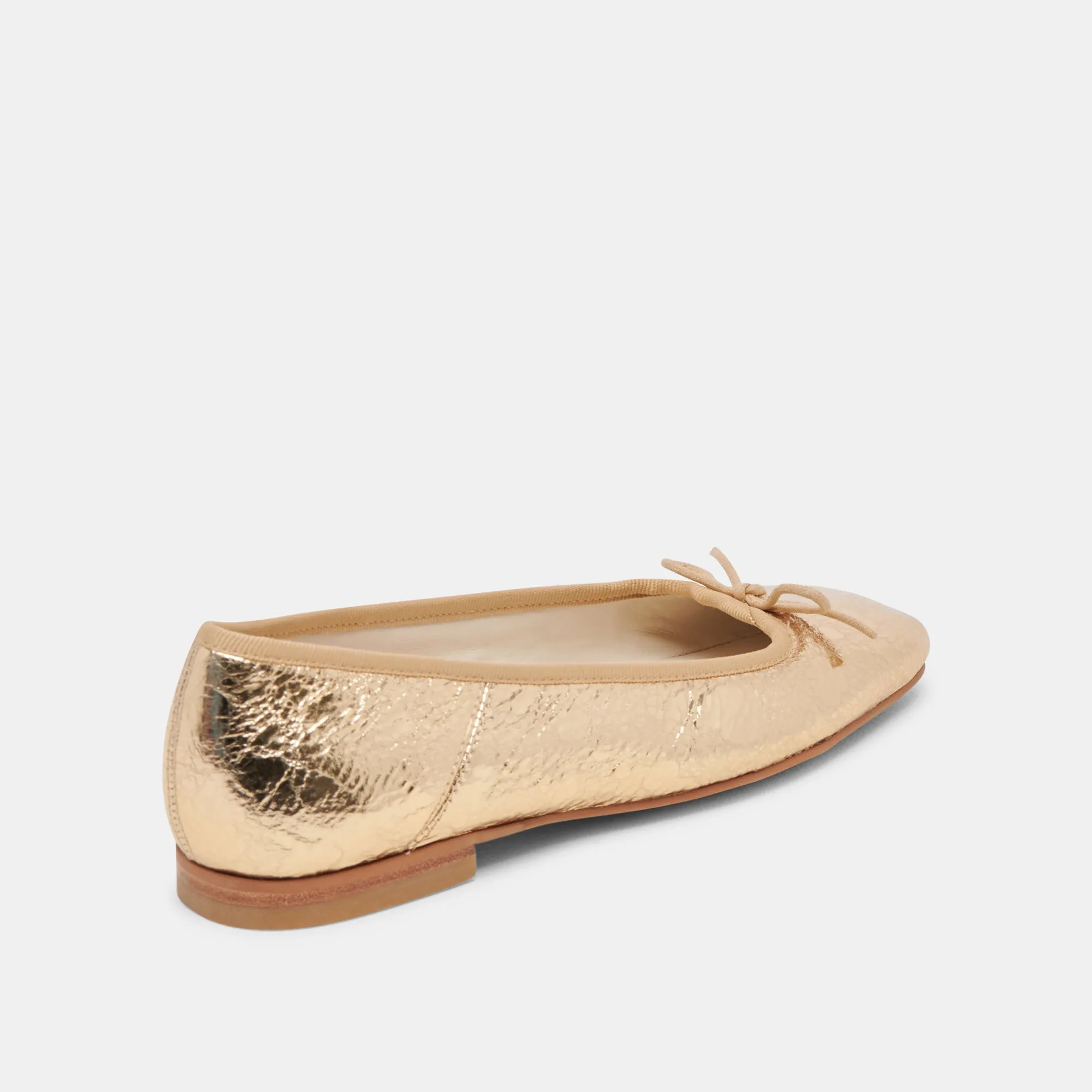 Lesson Step ANISA BALLET FLATS GOLD DISTRESSED LEATHER