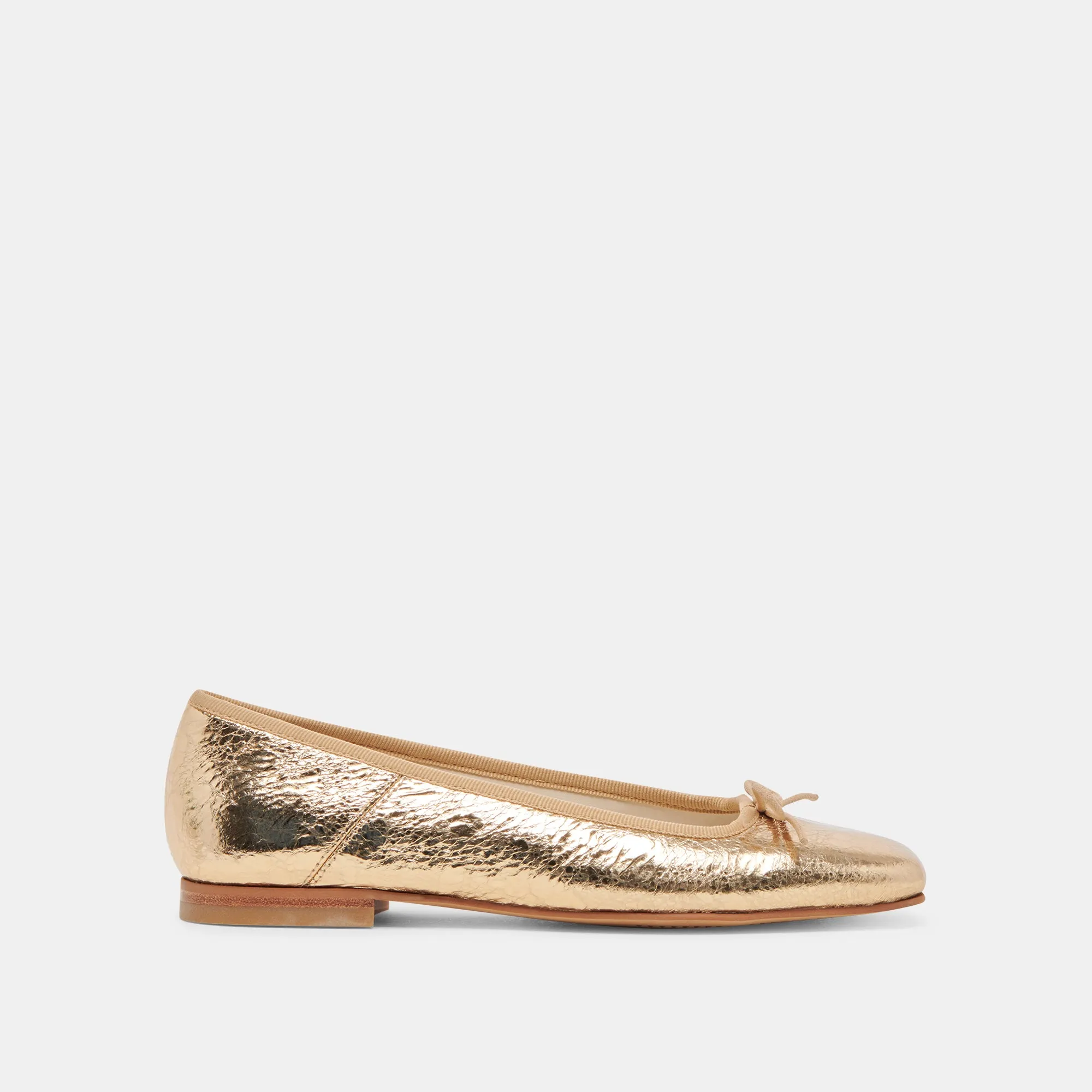 ANISA BALLET FLATS GOLD DISTRESSED LEATHER Machine wash Functional