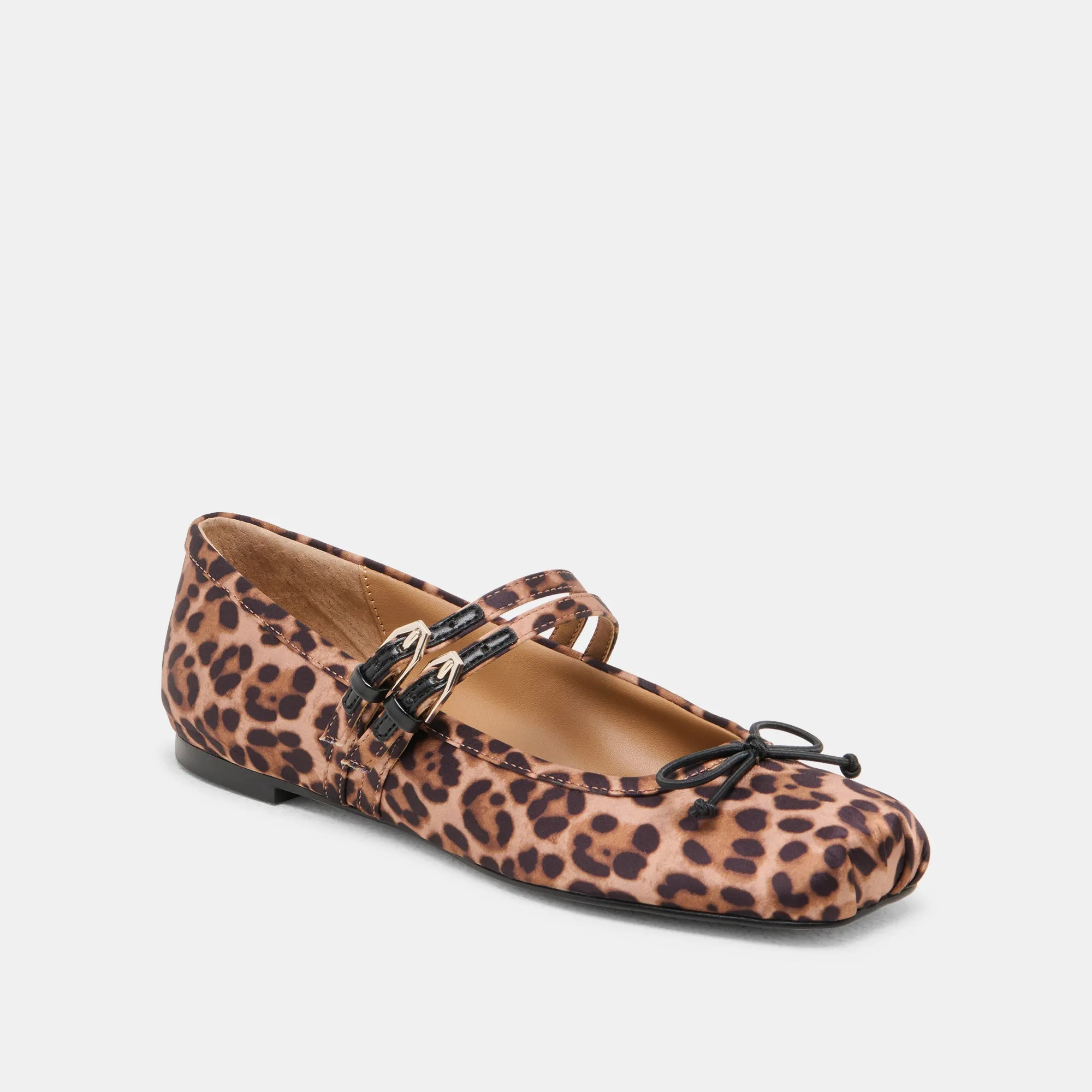 GIBSEN BALLET FLATS DK LEOPARD SATIN Ventilated