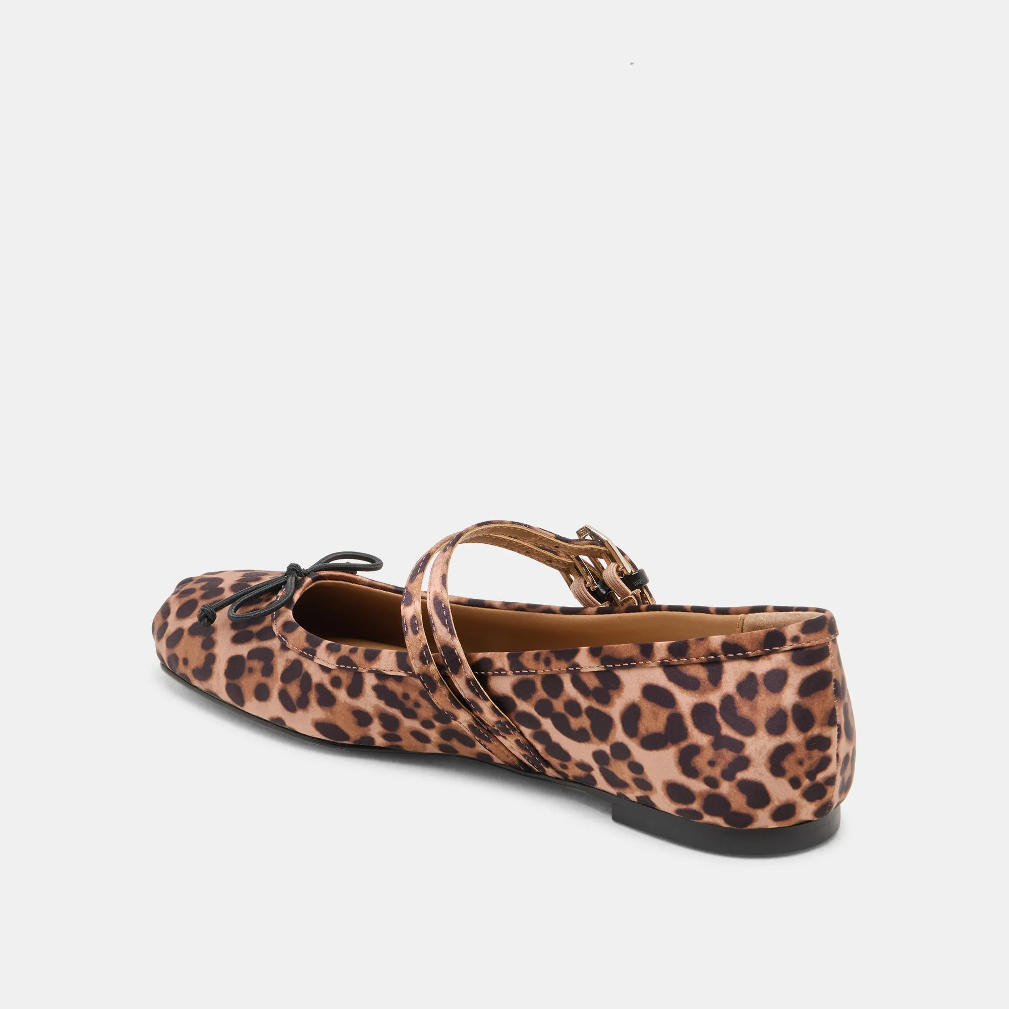 Patent Shine GIBSEN BALLET FLATS DK LEOPARD SATIN