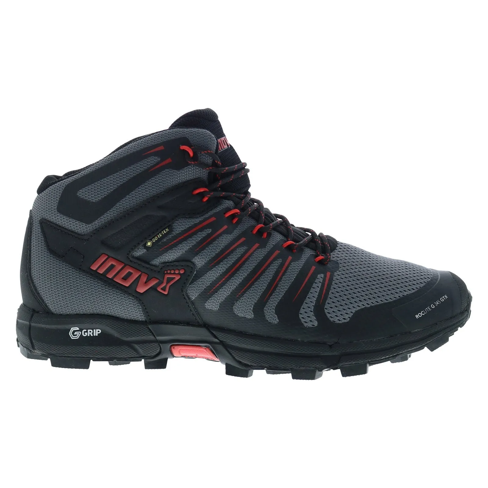 Inov-8 Roclite G 345 GTX 000802-GYBKRD Mens Gray Mesh Lace Up Hiking Boots zipper Premium Craft