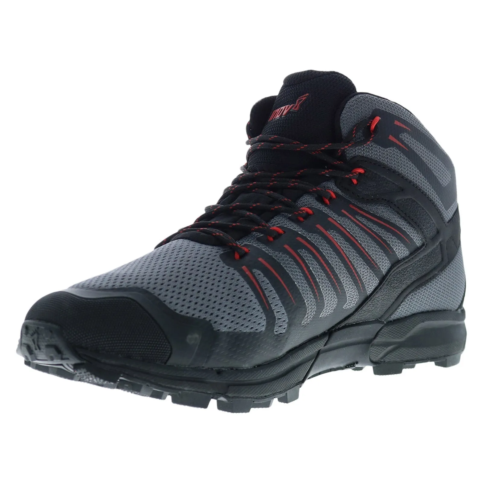 fashionable footwear Daytime Wear Inov-8 Roclite G 345 GTX 000802-GYBKRD Mens Gray Mesh Lace Up Hiking Boots