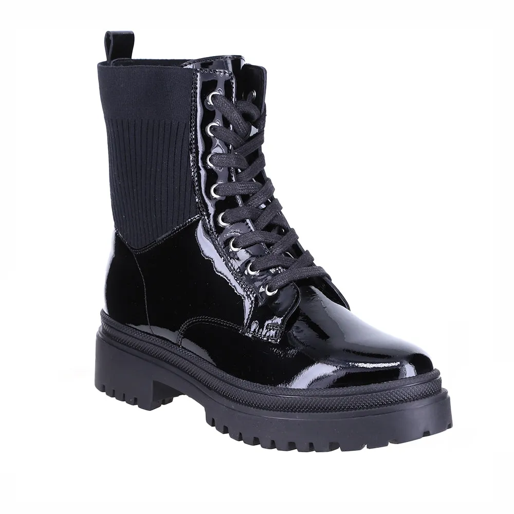LE SANSA CANDY BLACK PATENT Deep Grooves Effortless Wear