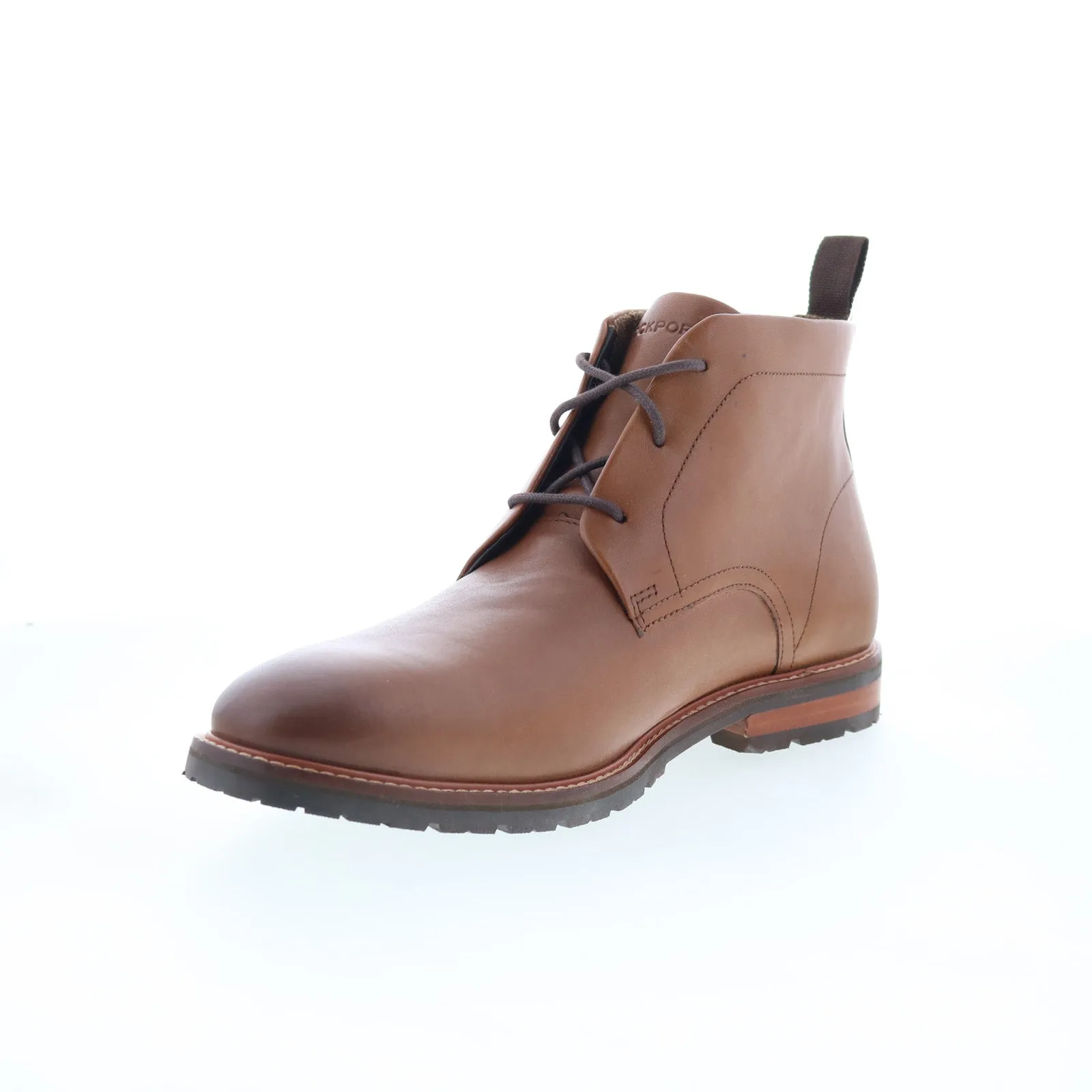 Soft Footbed Support frame Rockport Caspe RMCASPE Mens Brown Leather Lace Up Chukkas Boots