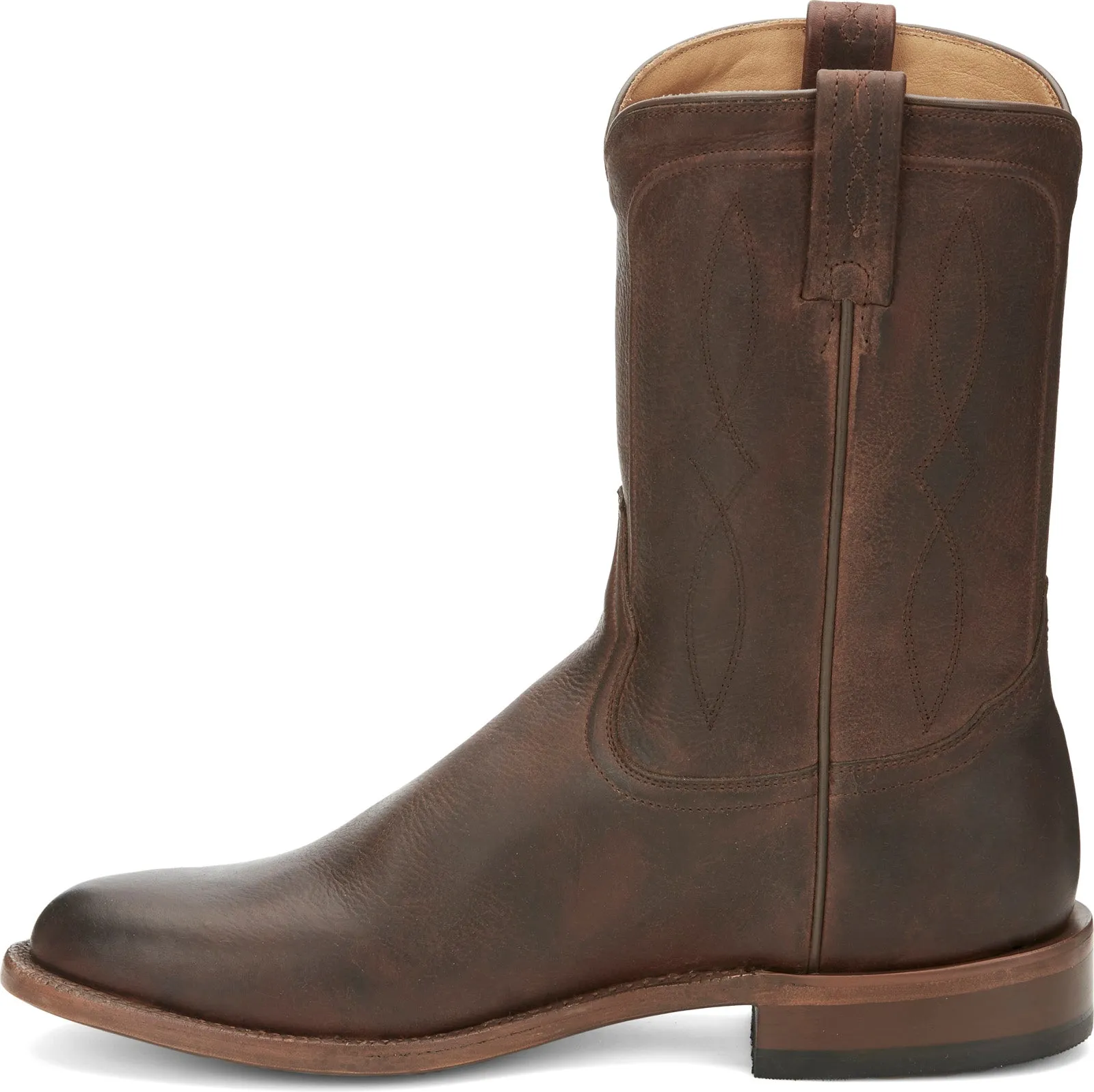 Tony Lama Monterey Round Toe Cowhide EP3551 Mens Brown Cowboy Western Boots Cushioned Sole Vintage Style