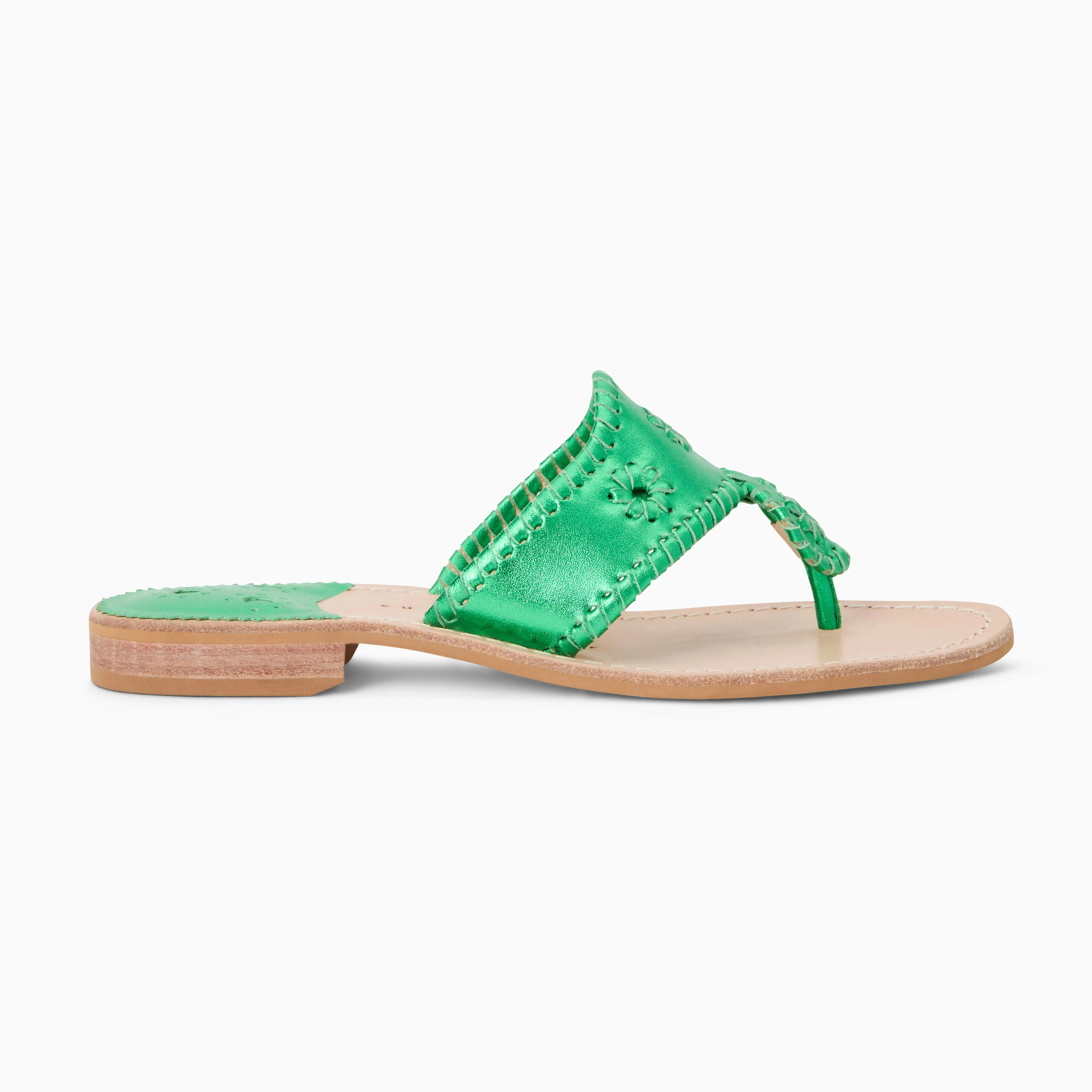 Jacks Metallic Leather Flat Sandal Dream Path Gym