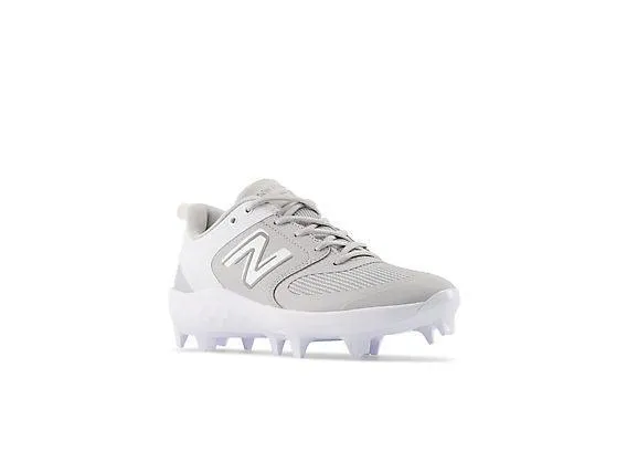 Jump High Soft Flex New Balance Women's Fresh Foam Velo V3 Molded Softball Cleats - Grey with White - SPVELOG3