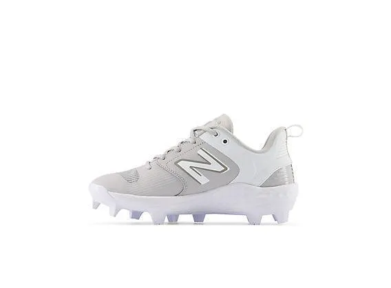 Motion Ease Secure stability New Balance Women's Fresh Foam Velo V3 Molded Softball Cleats - Grey with White - SPVELOG3
