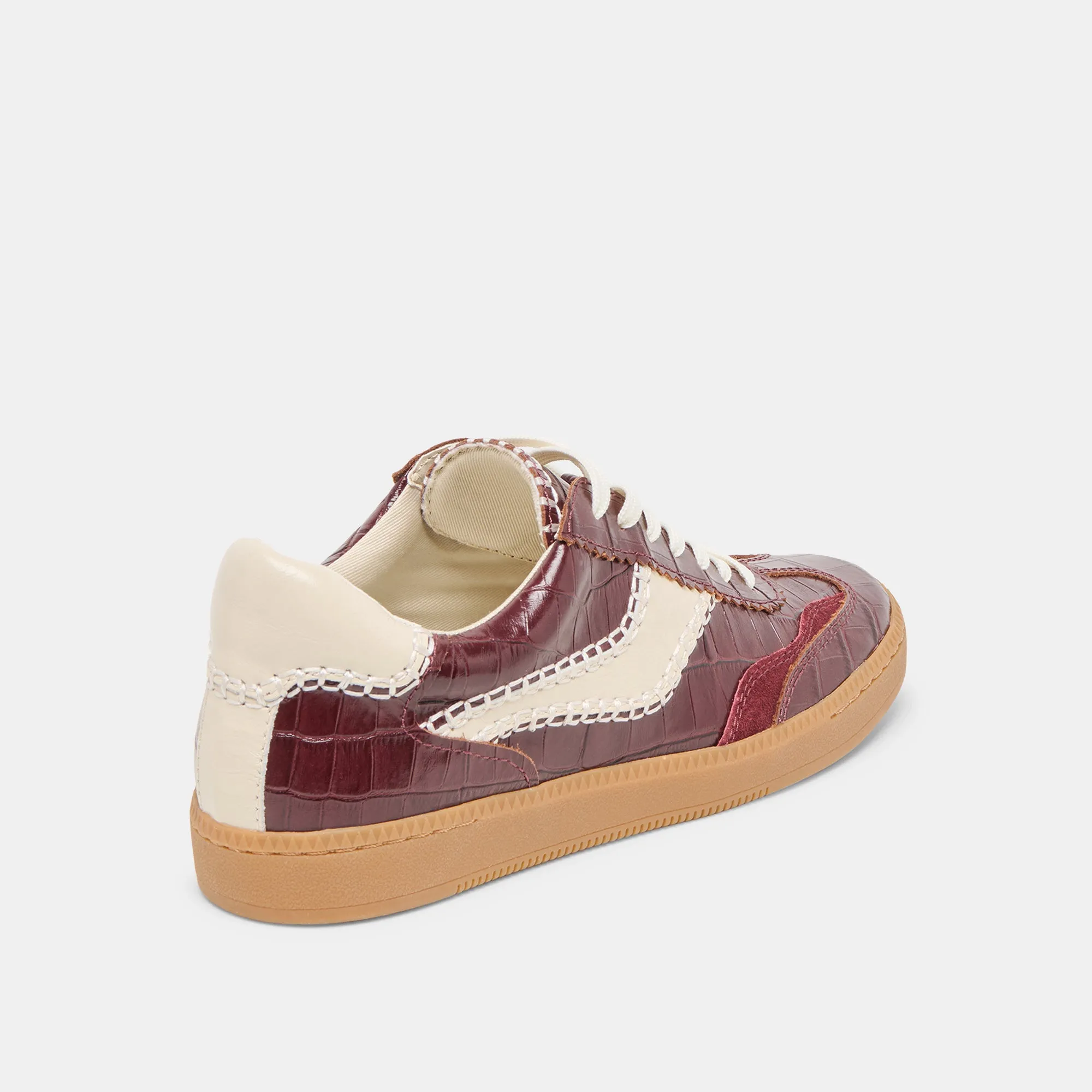 Shock absorption Ultra-soft piece NOTICE STITCH SNEAKERS OXBLOOD CROCO EMBOSSED LEATHER