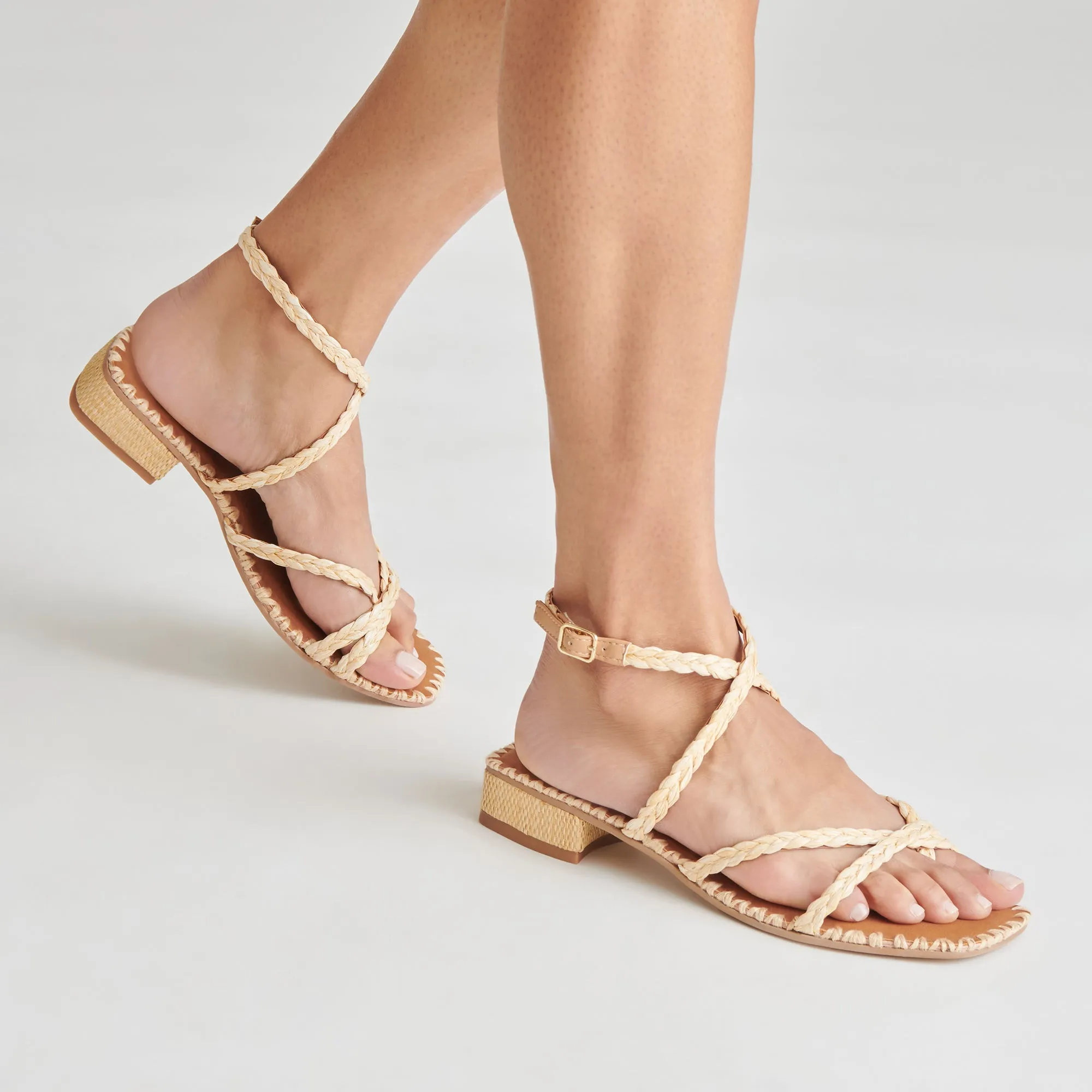 BRINN SANDALS LT NATURAL RAFFIA Snack Run Fast Slide