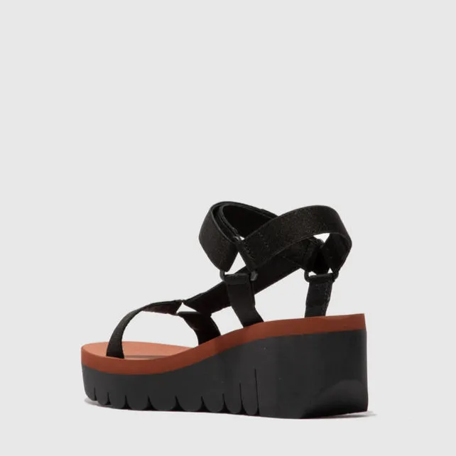 Quick Move Travel Friendly FLY LONDON YEFA BLACK BRICK