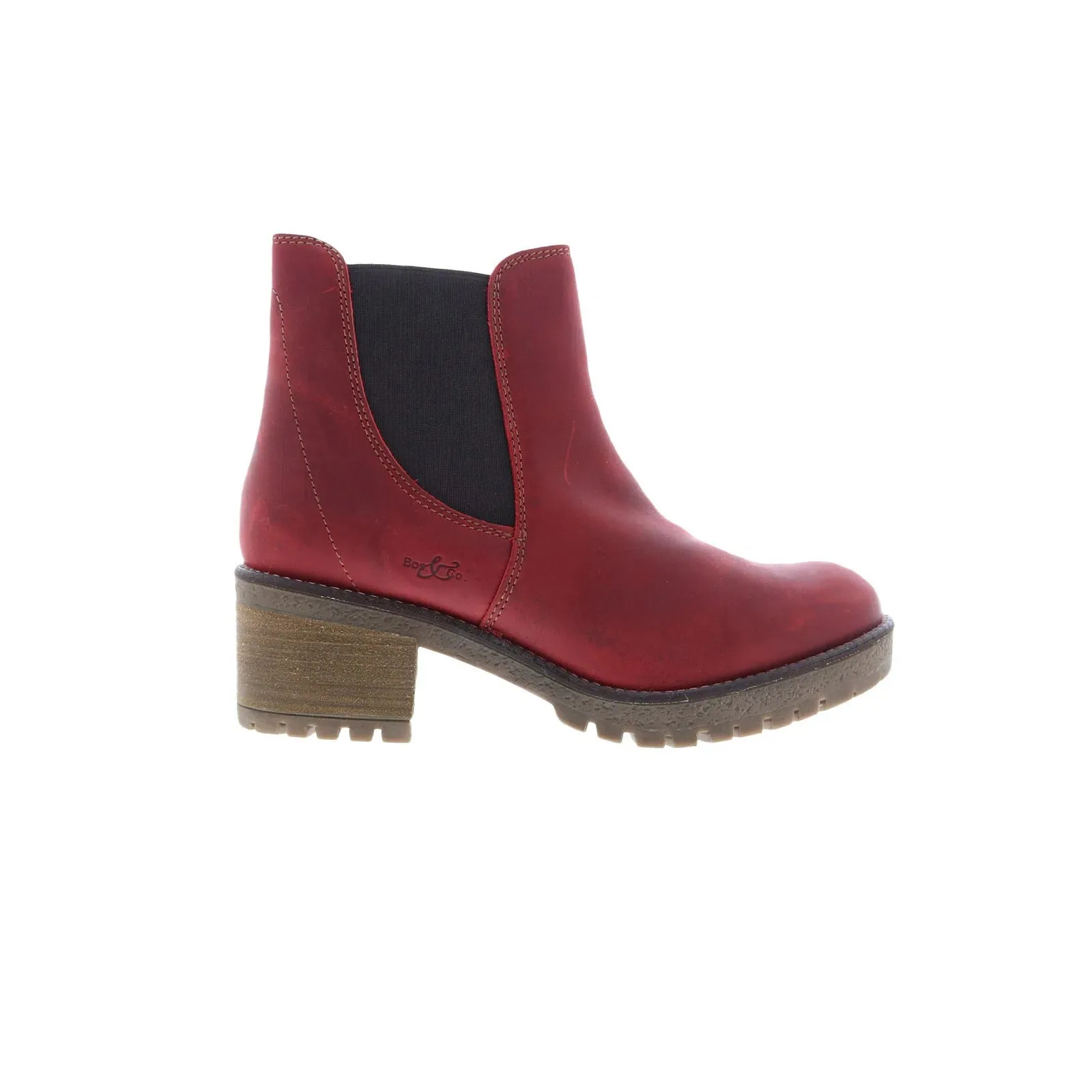 Narrow Fit Construction Fit Bos. & Co. Mass Womens Red Leather Zipper Casual Dress Boots