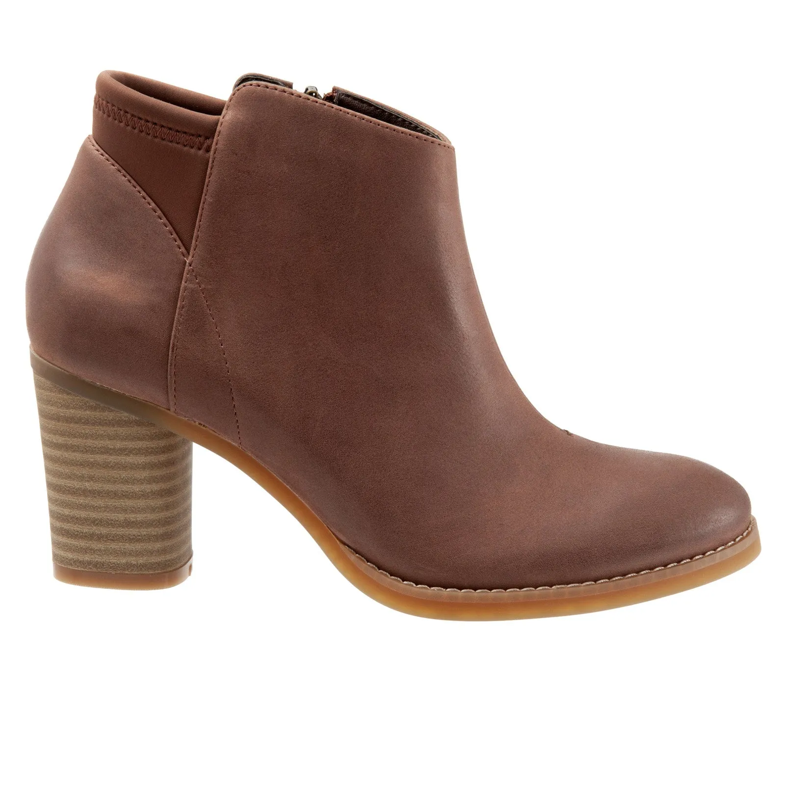 Softwalk Kora S1856-255 Womens Brown Leather Zipper Ankle & Booties Boots Comfortable compression Synthetic Upper