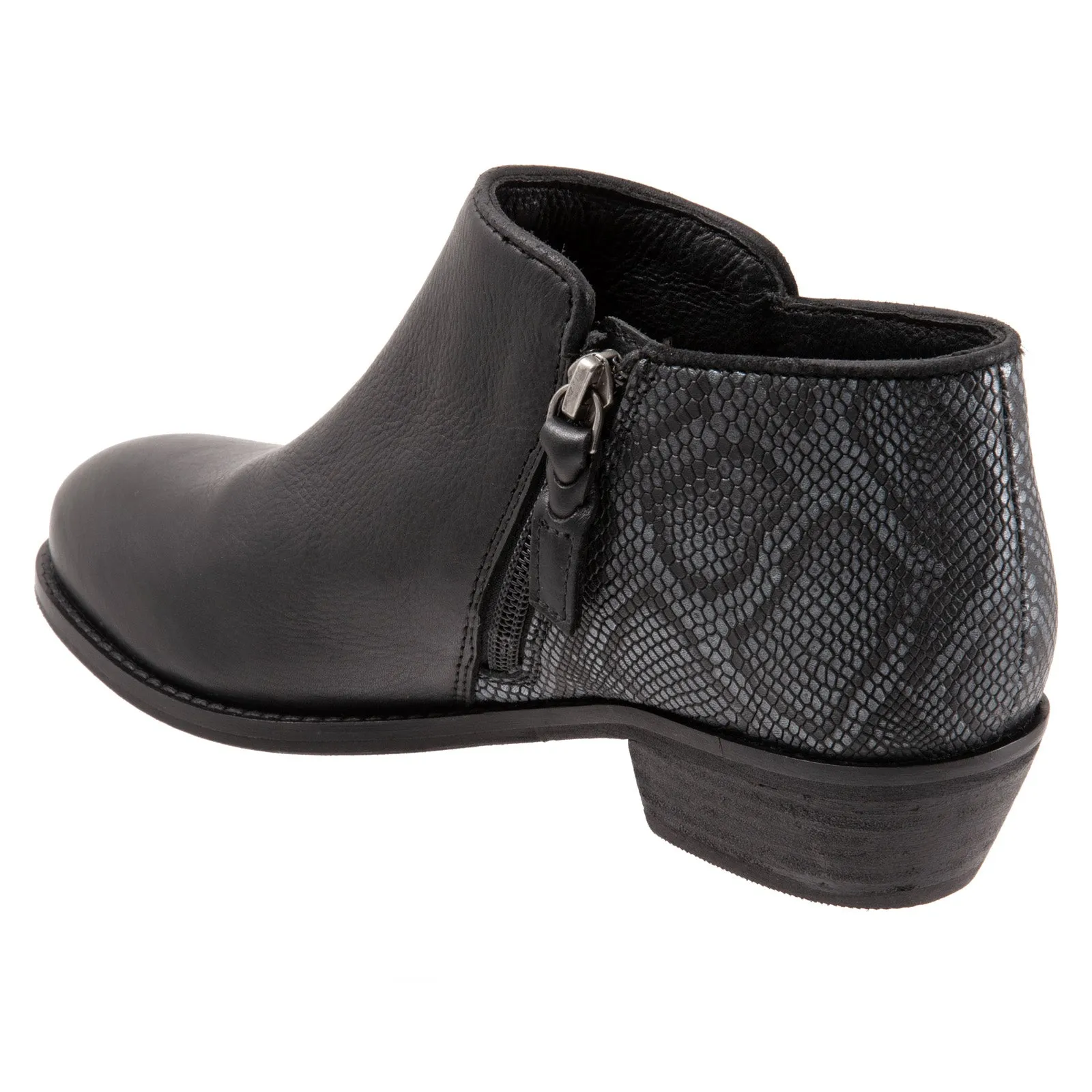 Softwalk Rocklin S1457-021 Womens Black Leather Ankle & Booties Boots Outdoor Lifestyle Cozy And Stylish