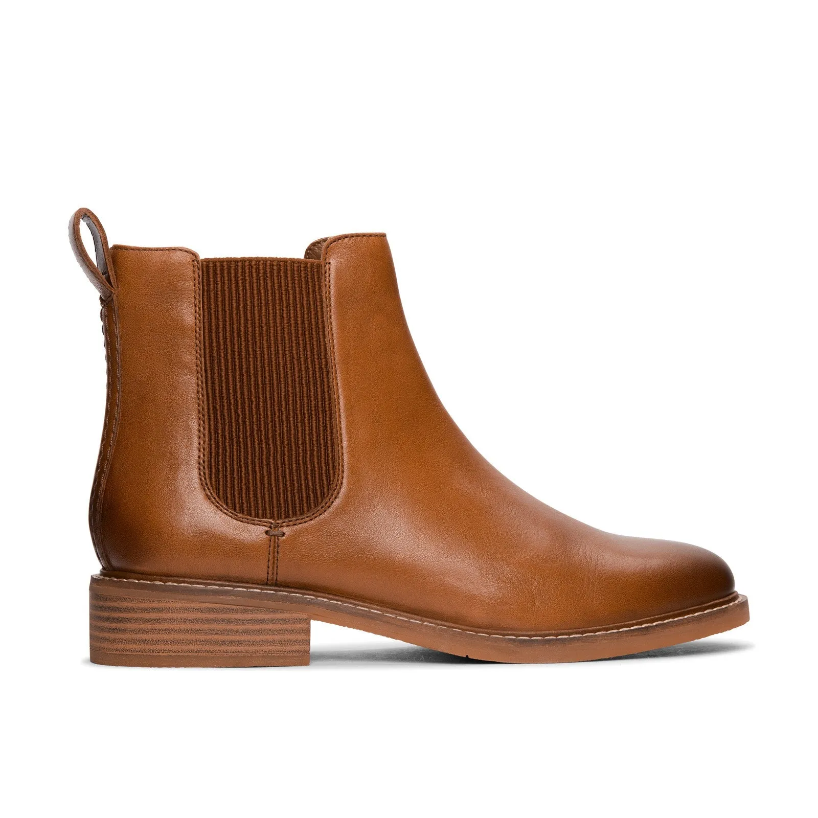 Clarks Cologne Arlo 2 26174770 Womens Brown Leather Slip On Chelsea Boots Modern Cut Urban Everyday