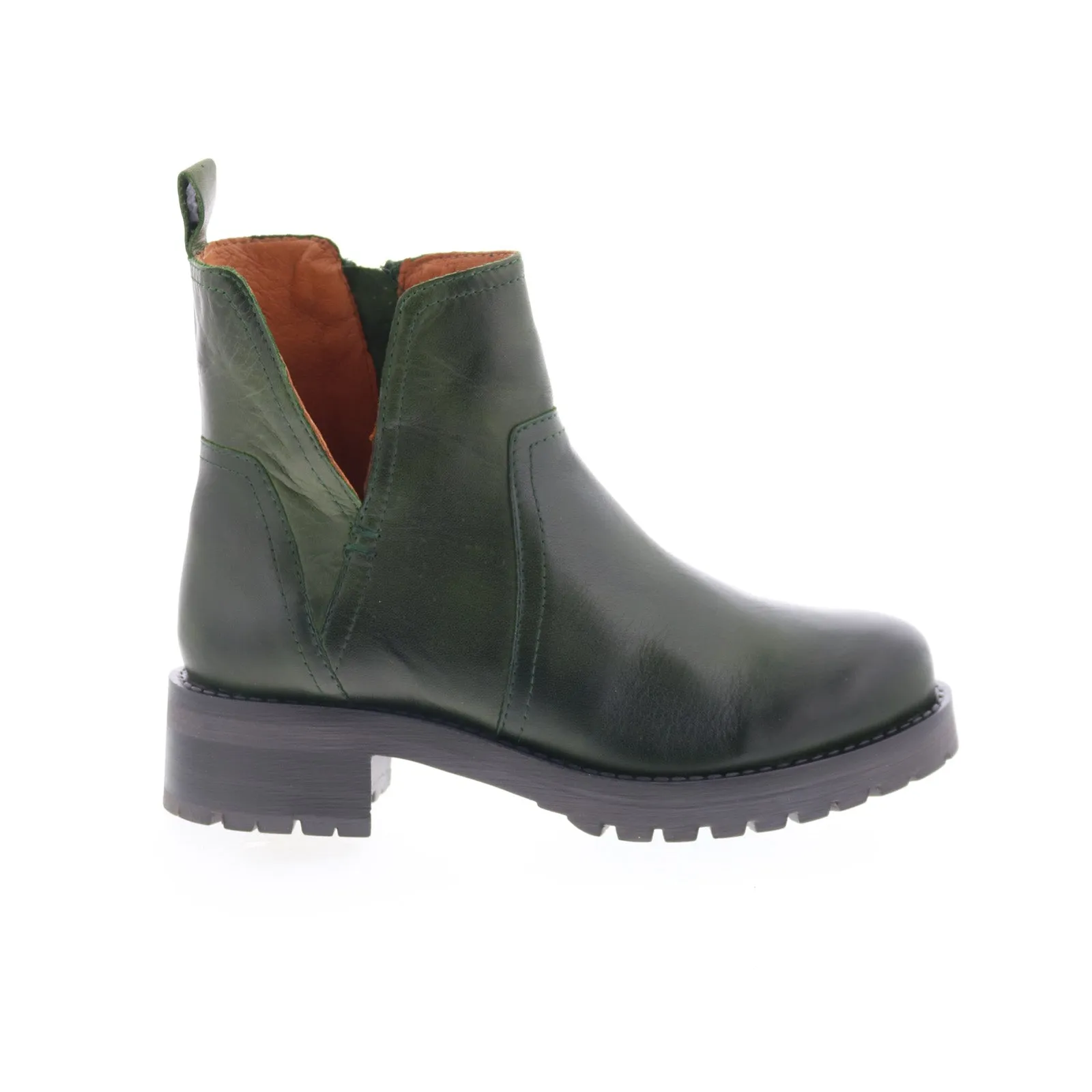 Miz Mooz Poolie Womens Green Leather Zipper Ankle & Booties Boots Long-Distance Walk