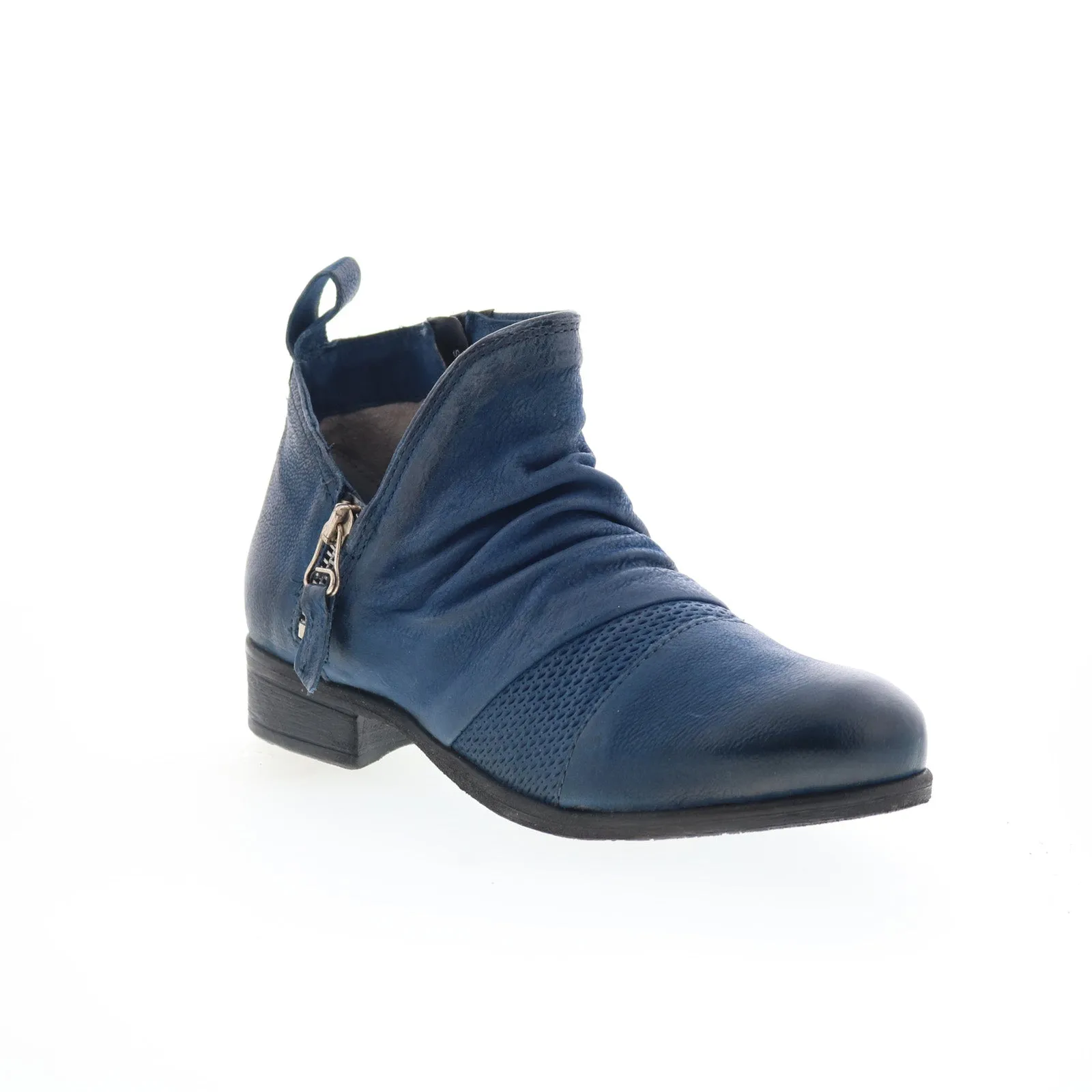 Reliable Fit Miz Mooz Slinky Womens Blue Leather Zipper Ankle & Booties Boots