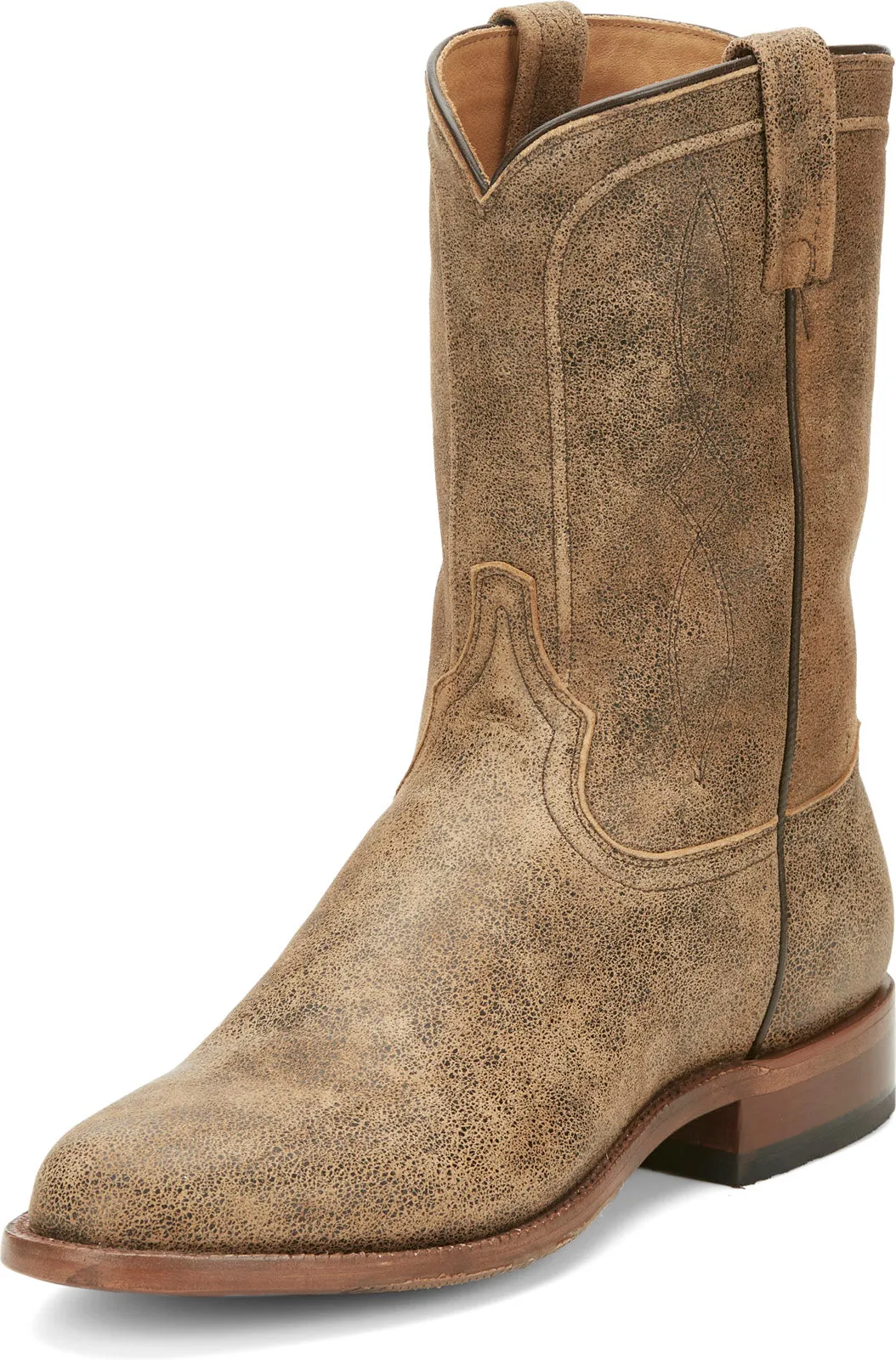 Tony Lama Monterey Round Toe Goat Mens Brown Wide Cowboy Western Boots Flexible Movement