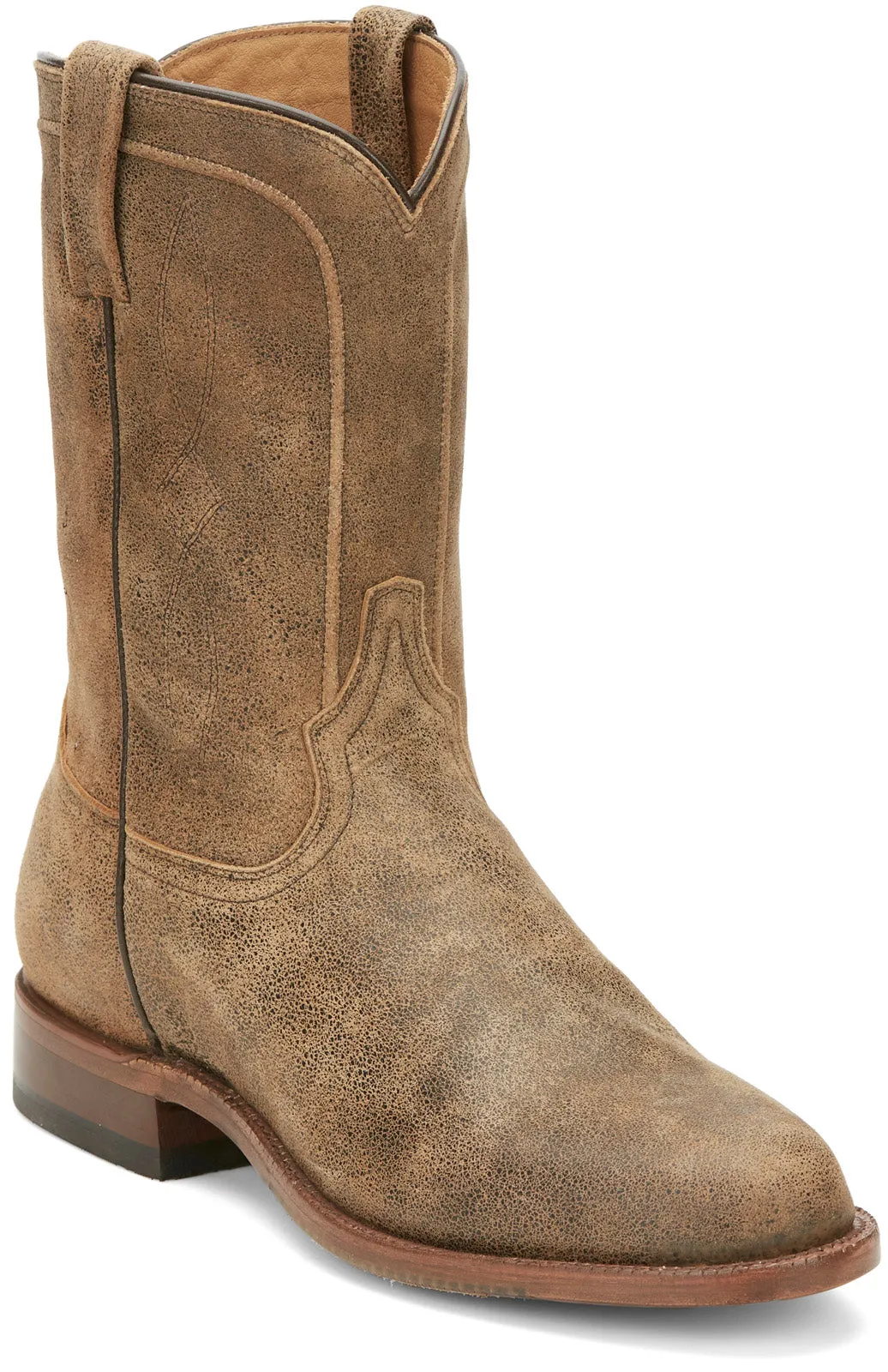Built For Comfort Tony Lama Monterey Round Toe Goat Mens Brown Wide Cowboy Western Boots