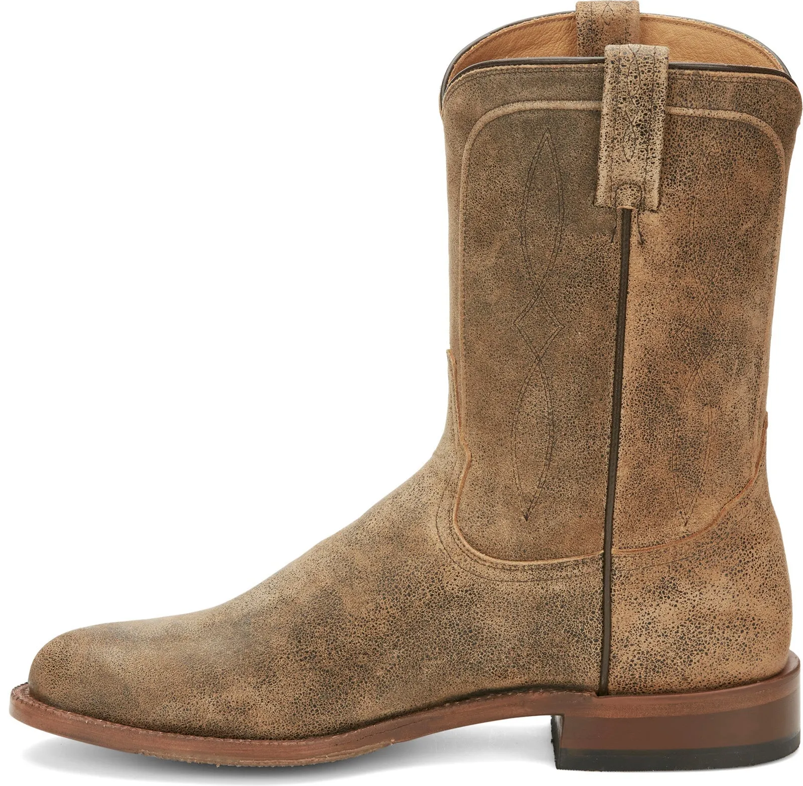 Comfortable Insole Street Utility Tony Lama Monterey Round Toe Goat Mens Brown Wide Cowboy Western Boots