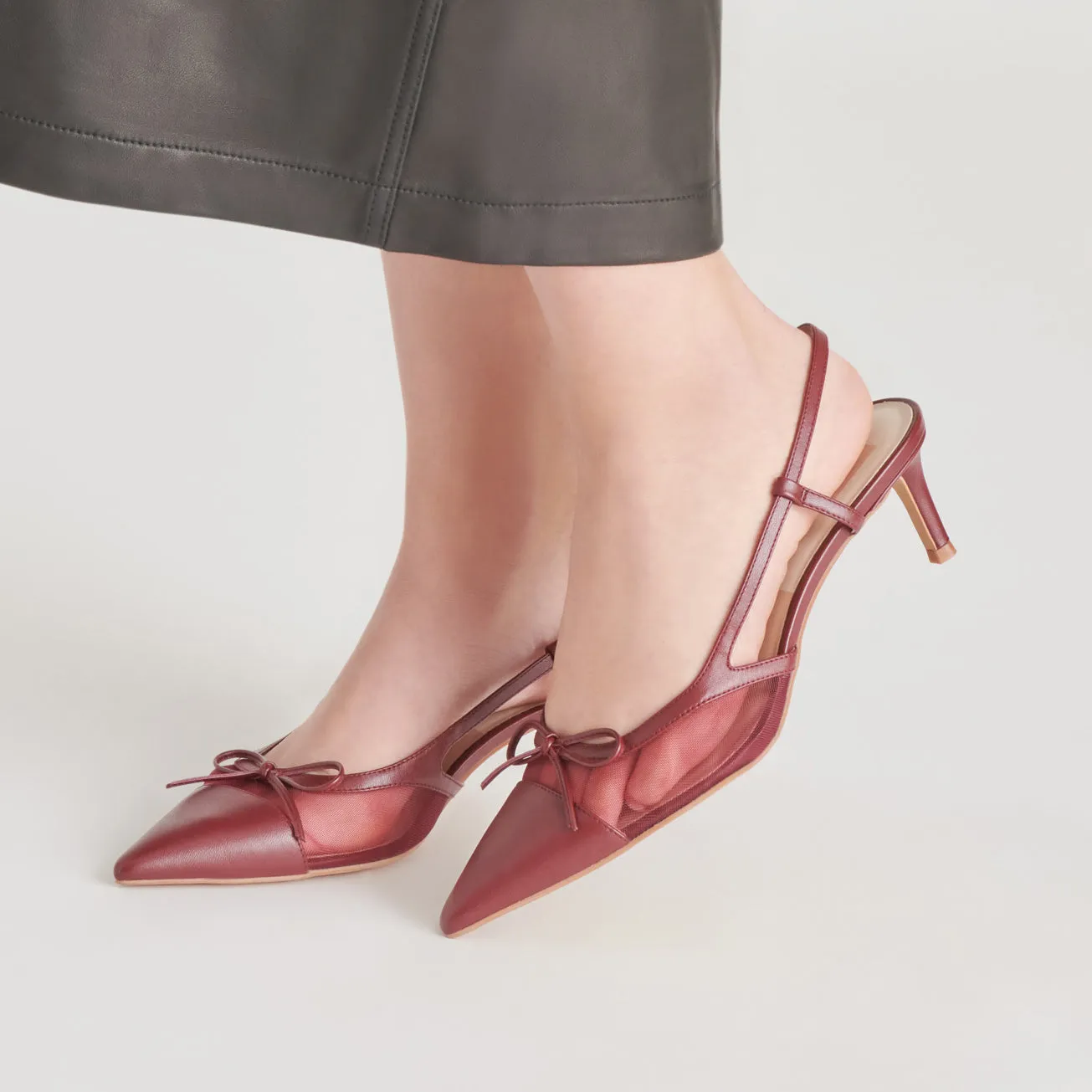 Breathable mesh Padded Tongue KANDI HEELS MAROON MESH