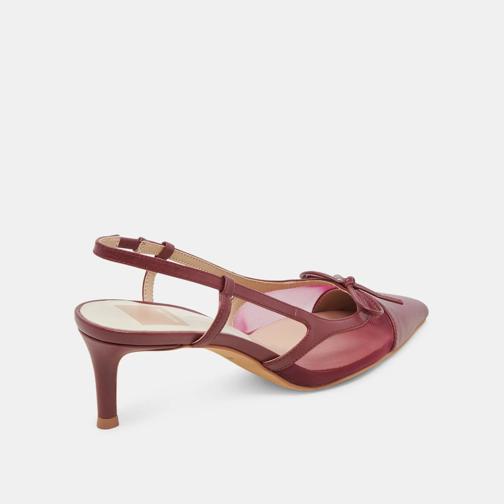KANDI HEELS MAROON MESH Comfortable Footwear Cute Heels