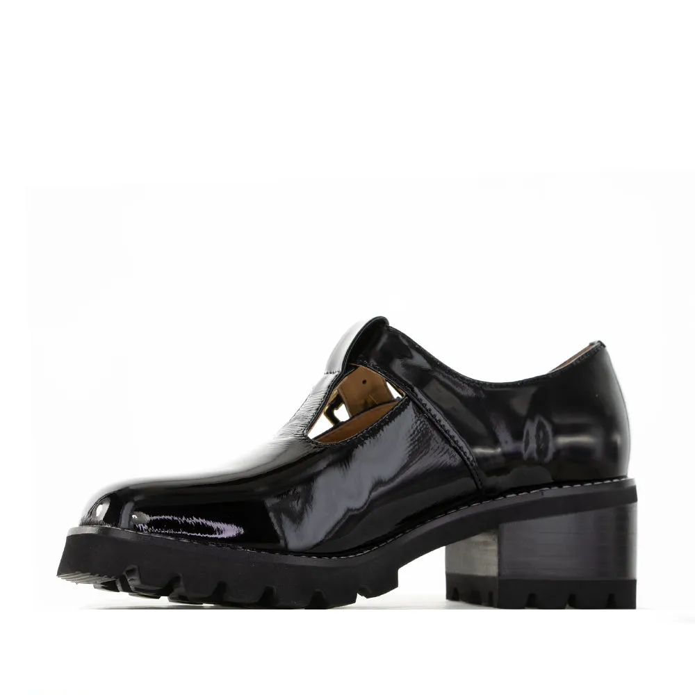 Elegant Platform Sandals BRESLEY DERRY BLACK PATENT