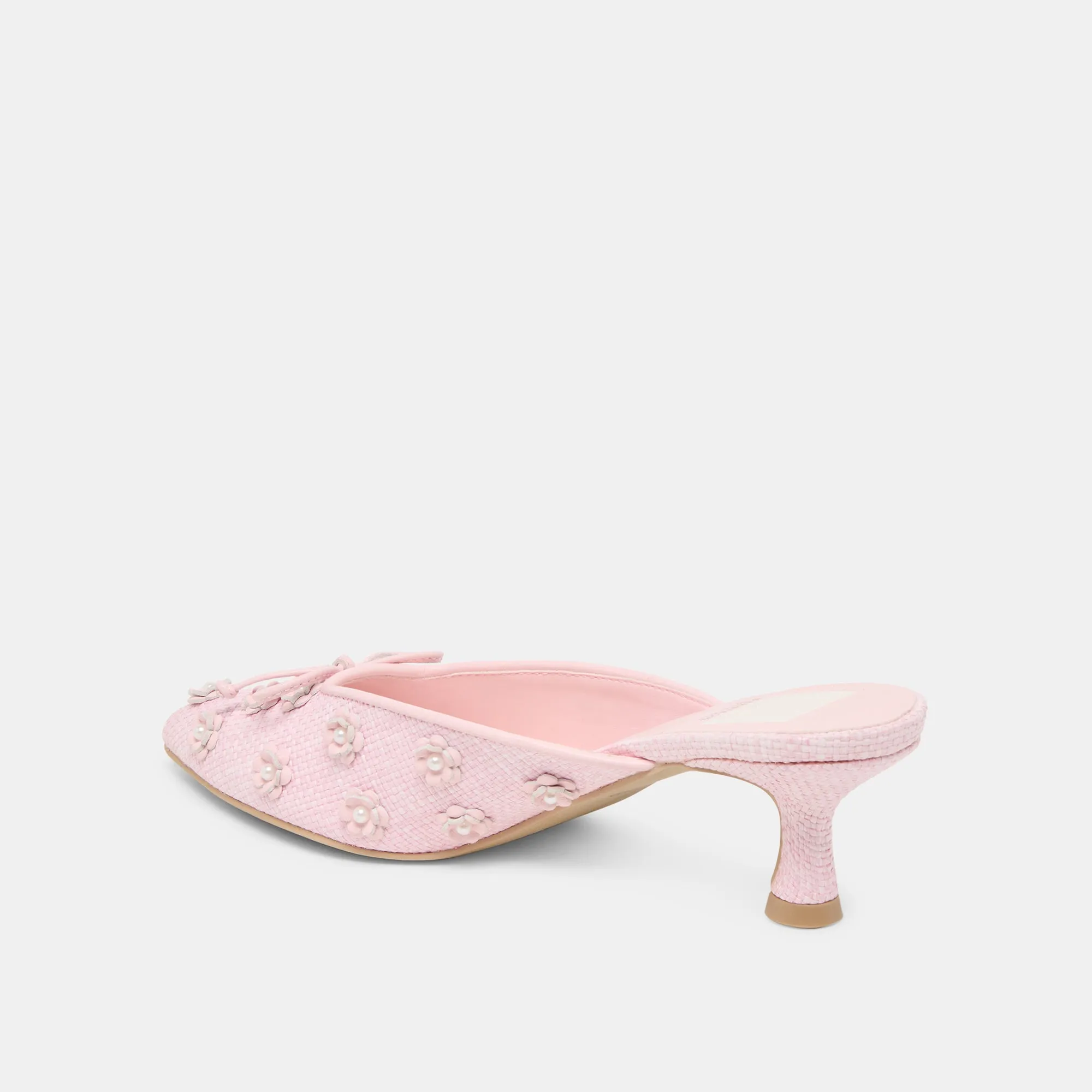 Luxe Wedding Footwear CAMILO X BYRDIE GOLF WIDE HEELS PINK RAFFIA