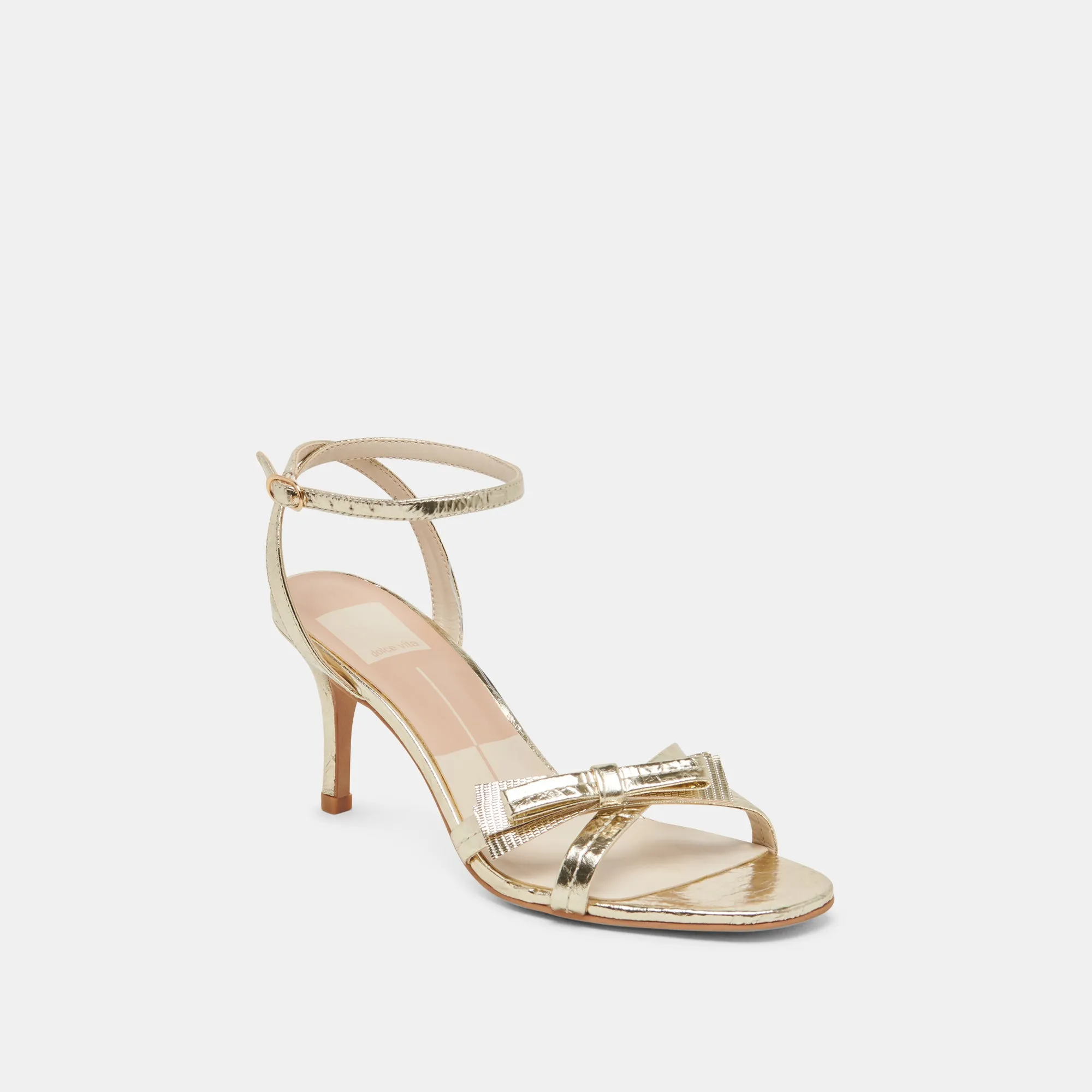 GALOR HEELS GOLD DISTRESSED LEATHER Lightweight Upper Wide Fit Heels