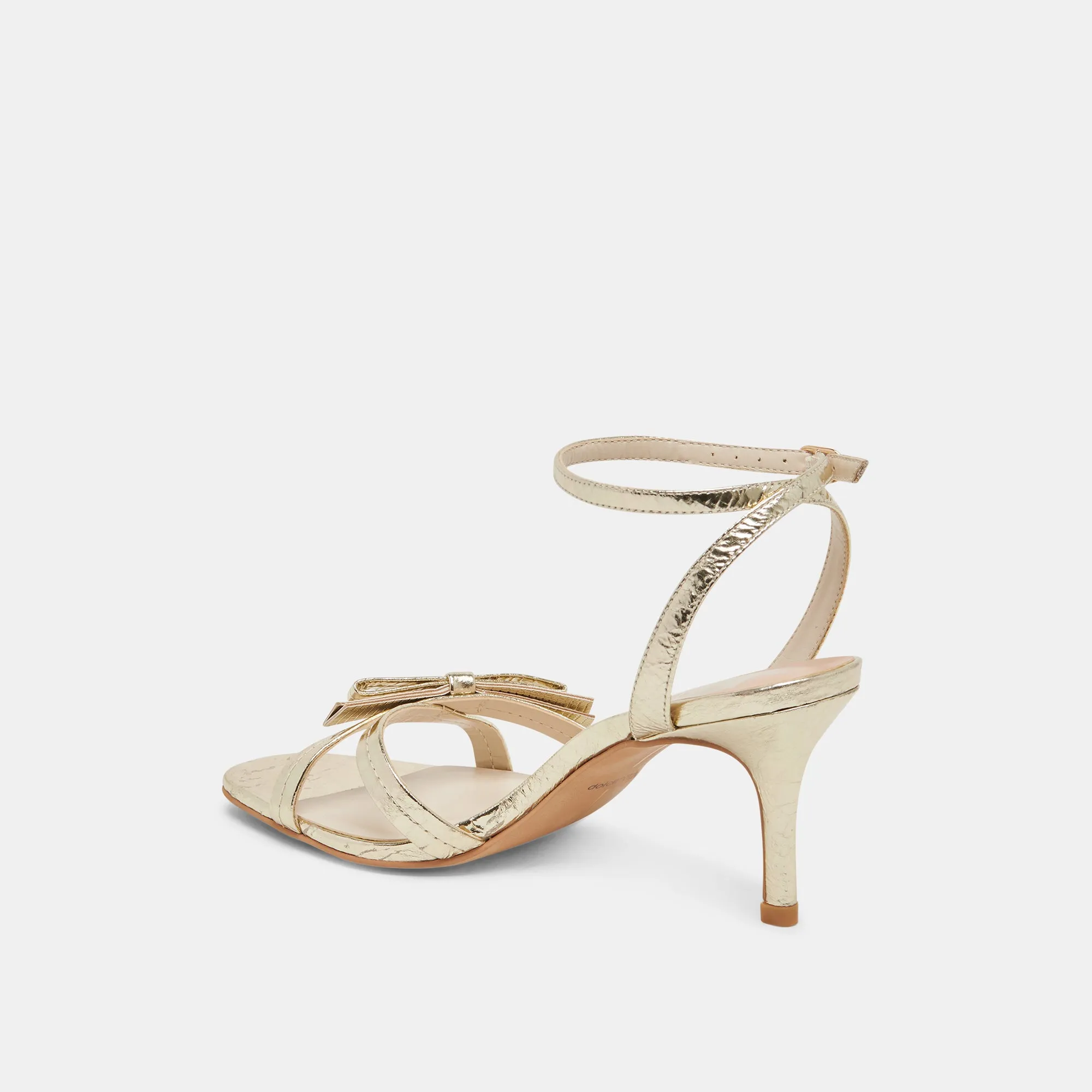 Bridal Shoes with Embellishments GALOR HEELS GOLD DISTRESSED LEATHER