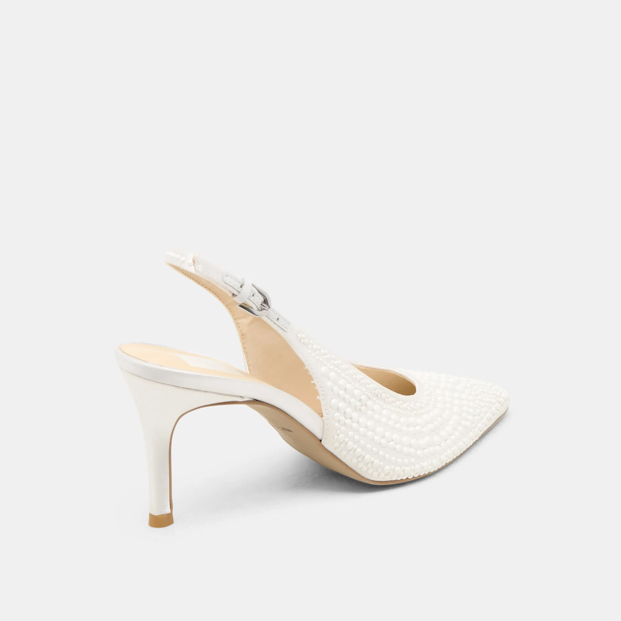 Enhanced Mobility ELASI PEARL HEELS TRUE WHITE SATIN