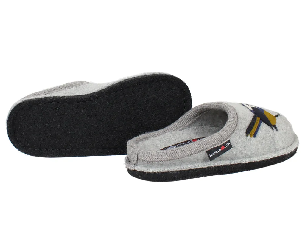Comfortable Footwear Haflinger Slippers Flair Songbird Grey