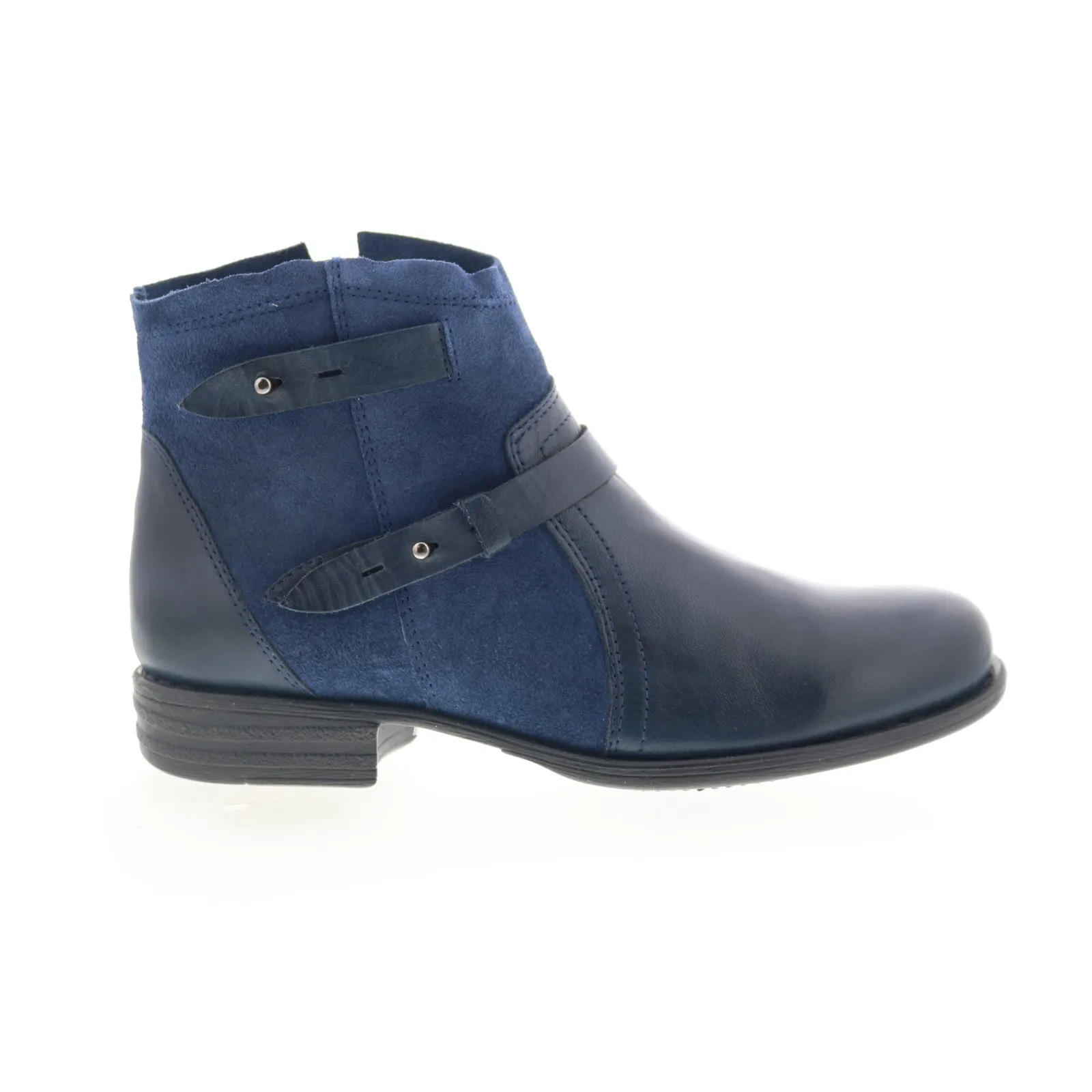 Protective Sole Miz Mooz Leanne Womens Blue Suede Zipper Ankle & Booties Boots