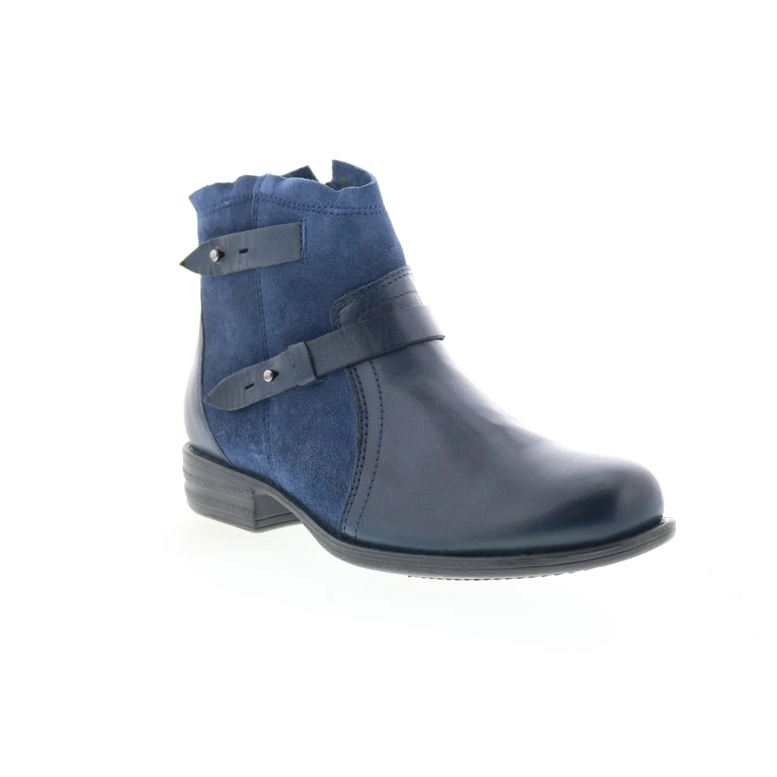 Miz Mooz Leanne Womens Blue Suede Zipper Ankle & Booties Boots Secure fit Soft Sole