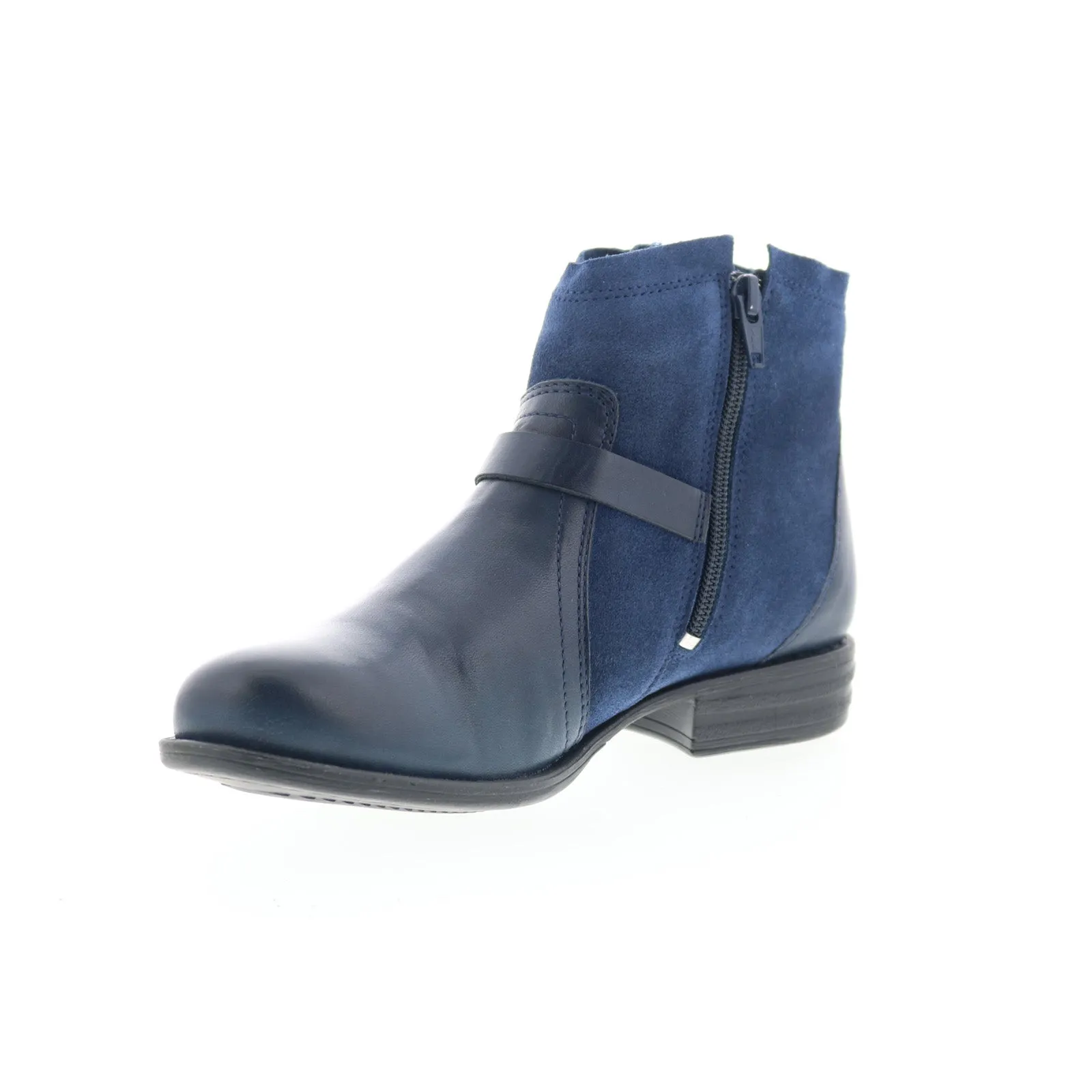 Weekend Wear Miz Mooz Leanne Womens Blue Suede Zipper Ankle & Booties Boots